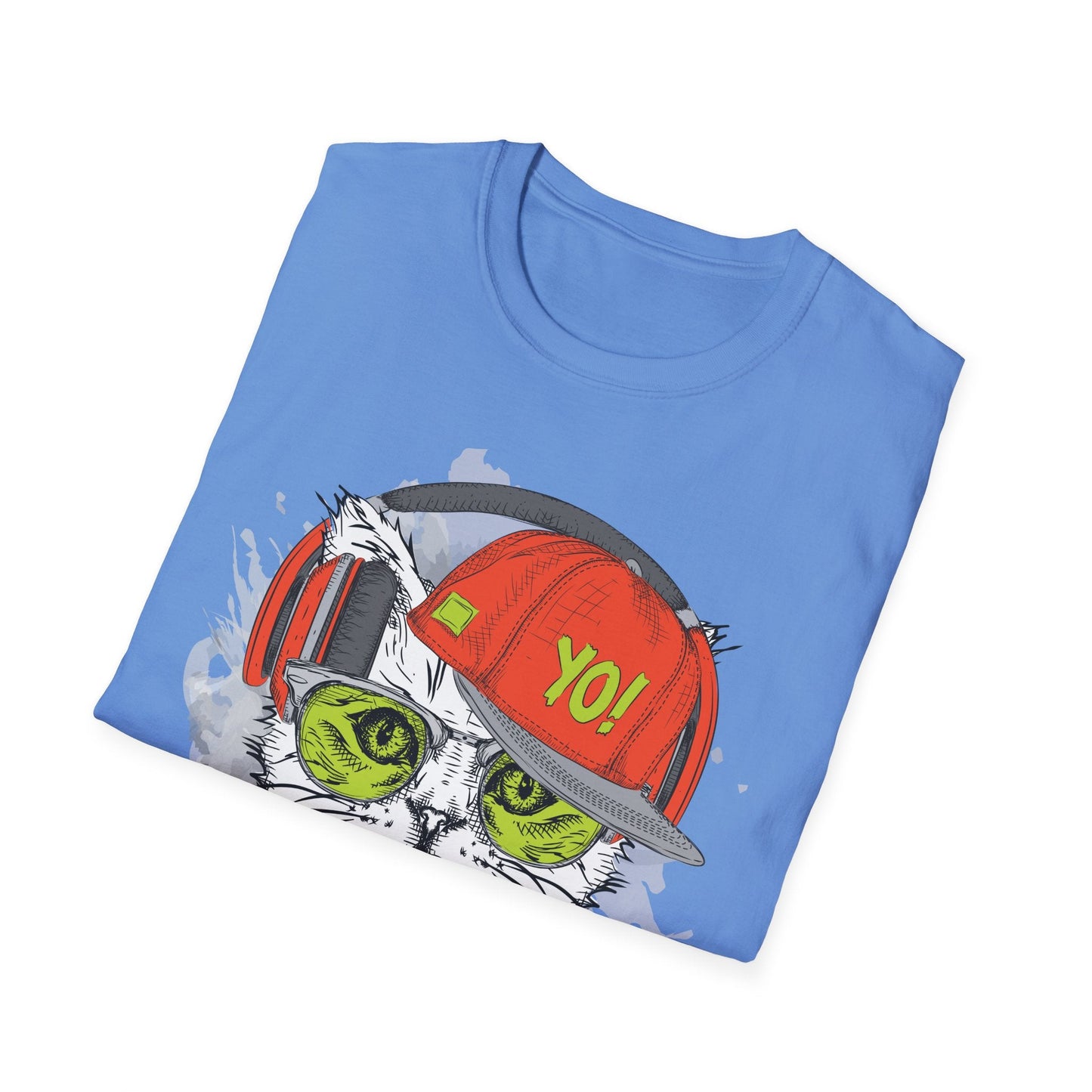 I Love Music Animals Shirt With Headphones Unisex Softstyle Tee Gildan 64000 Cotton Comfort