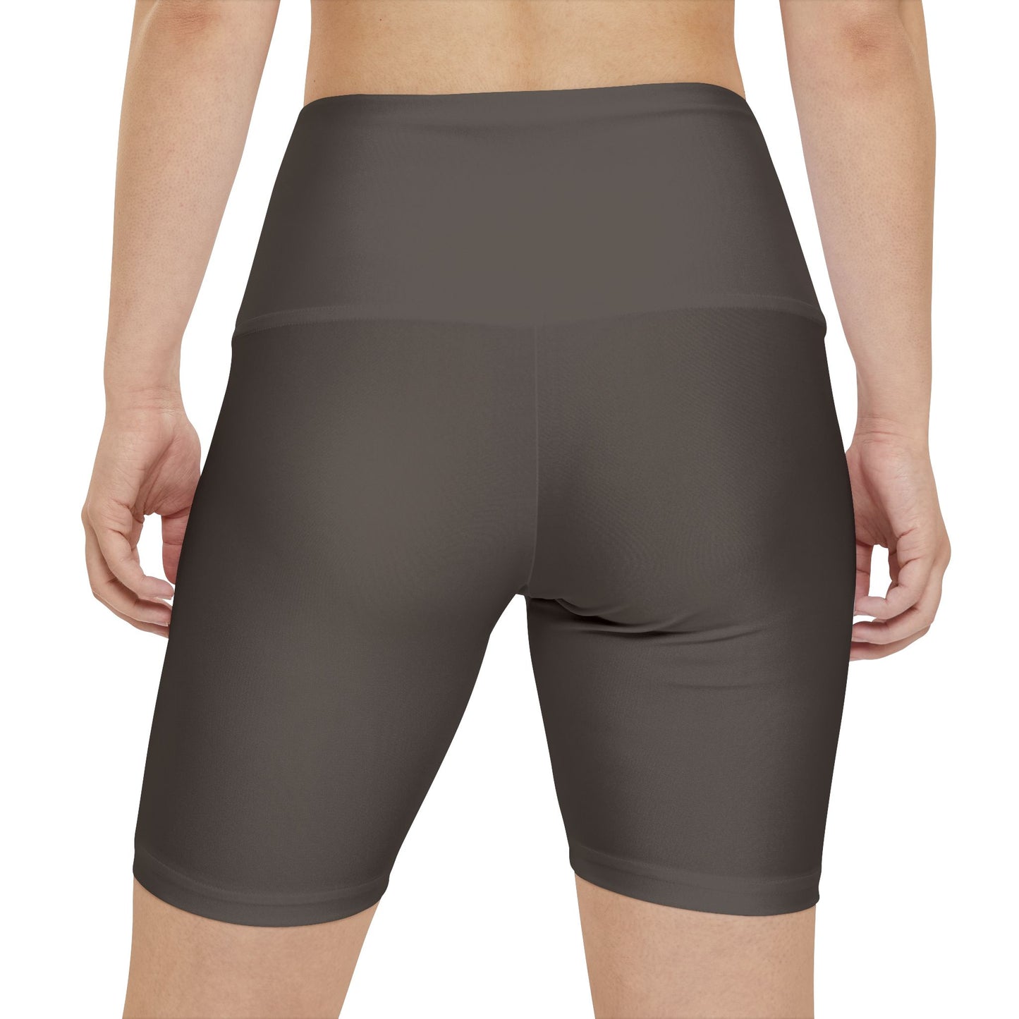 Stone Brown High-Waist Women's Workout Shorts — Seamless Biker Fitness Shorts