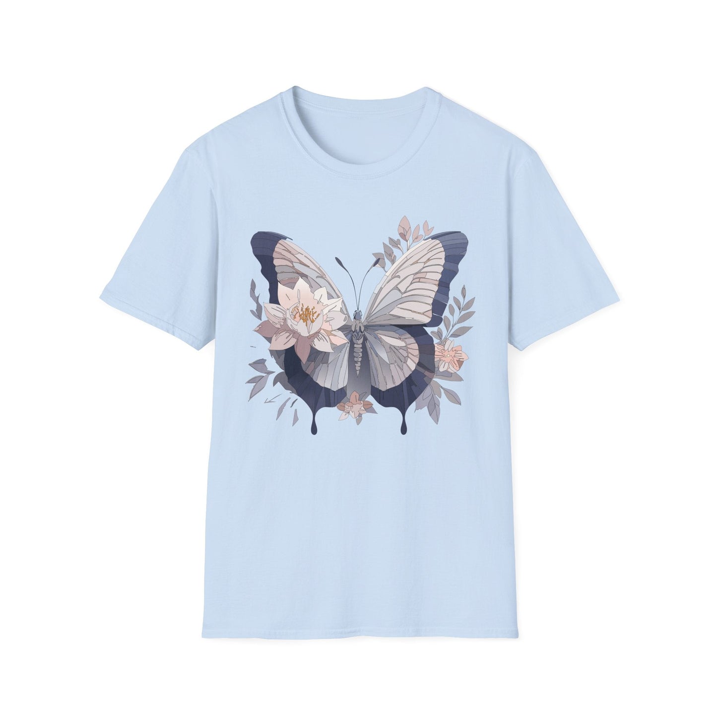 Butterfly T Shirt Unisex Monarch Print Softstyle Cotton Tee for Everyday Comfort