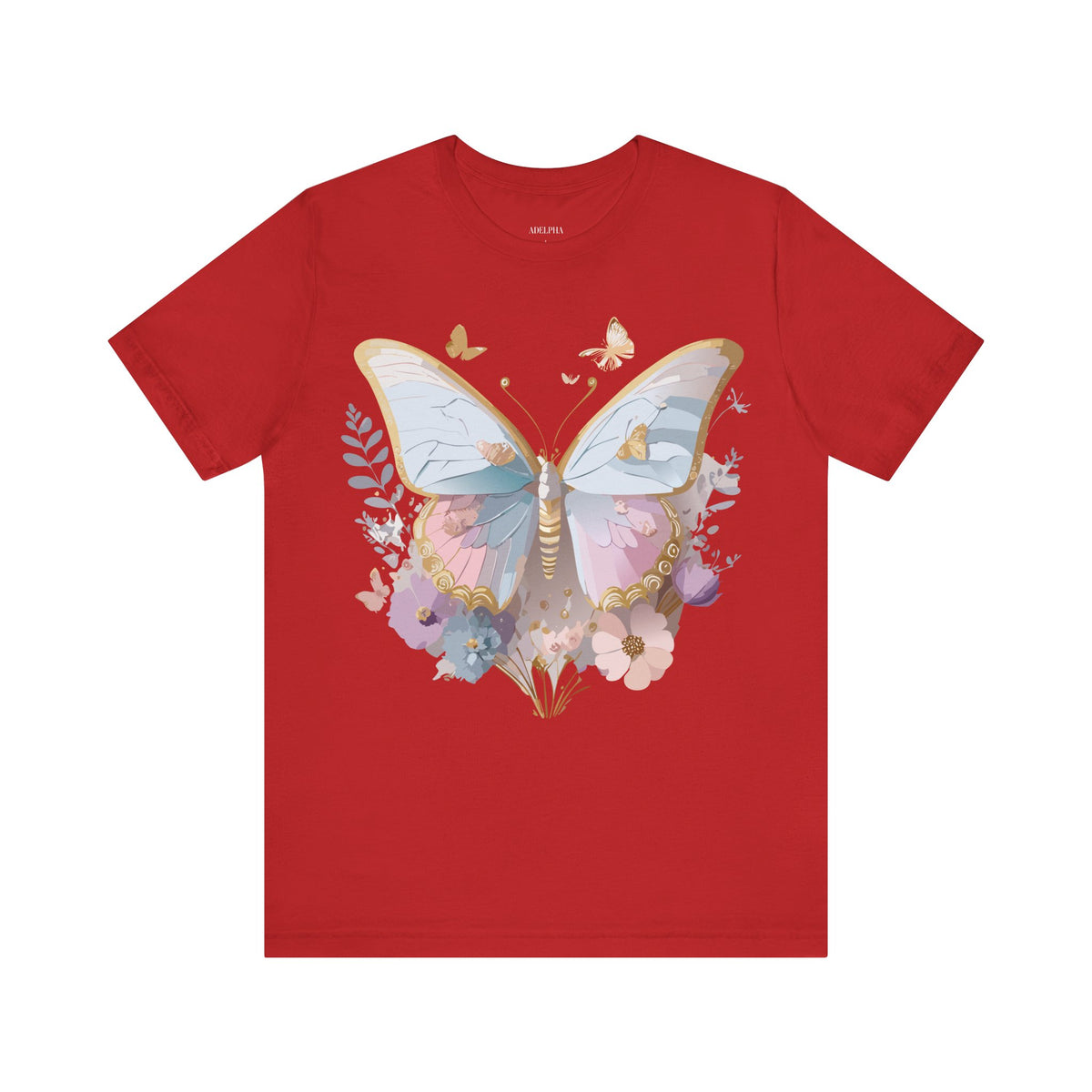 Butterfly Graphic Unisex Cotton Bella+Canvas Tee with Art Design n51