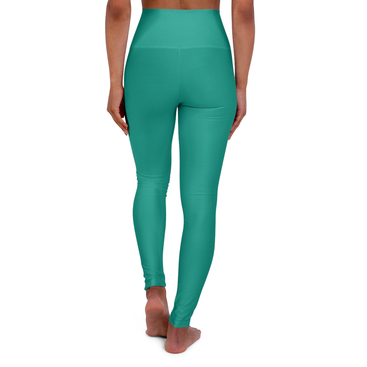Verdigris Teal Color High-Waist Yoga Leggings Women's Seamless Poly-Span Stretchy Pants XS-2XL