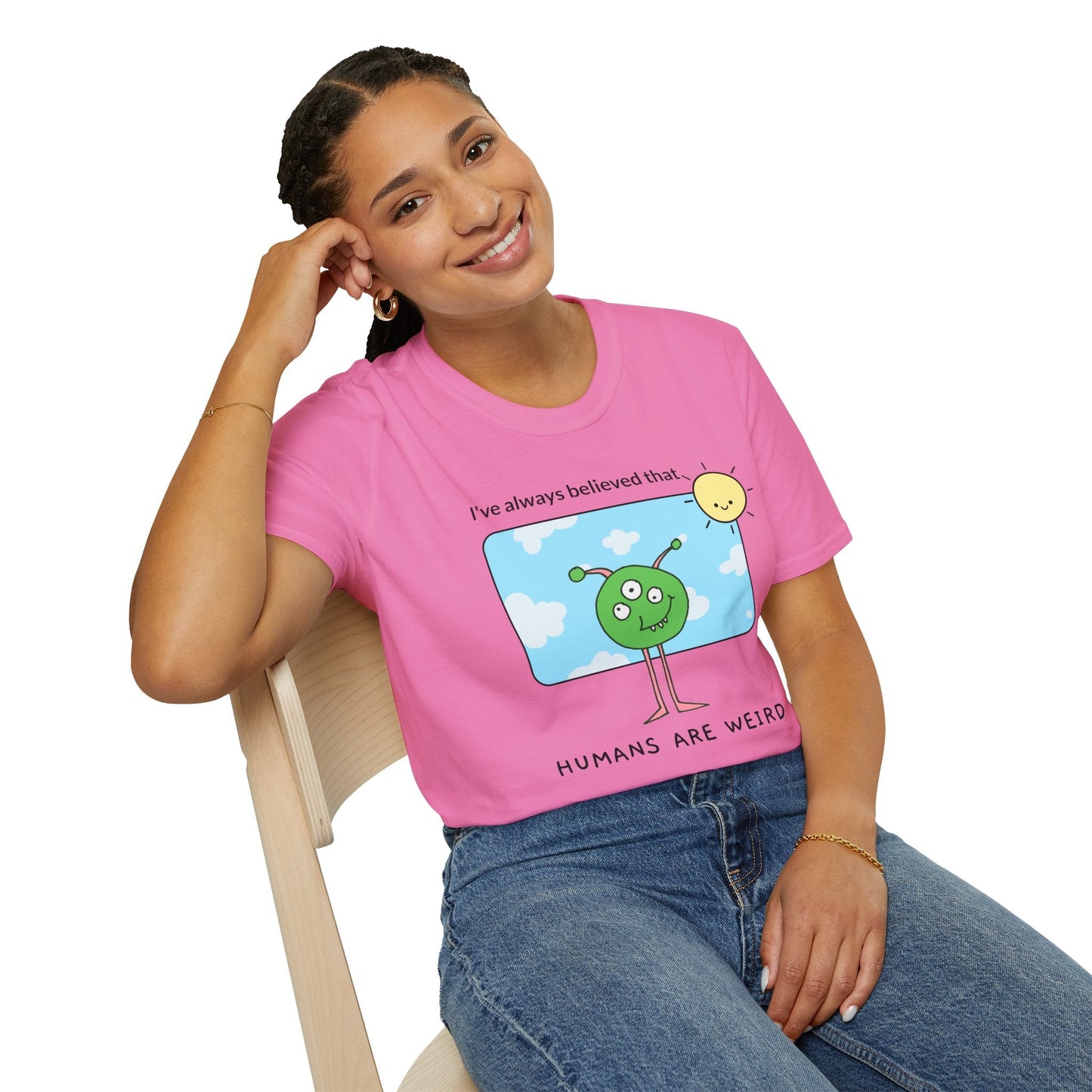 Alien Cartoon Humans Are Weird TShirt