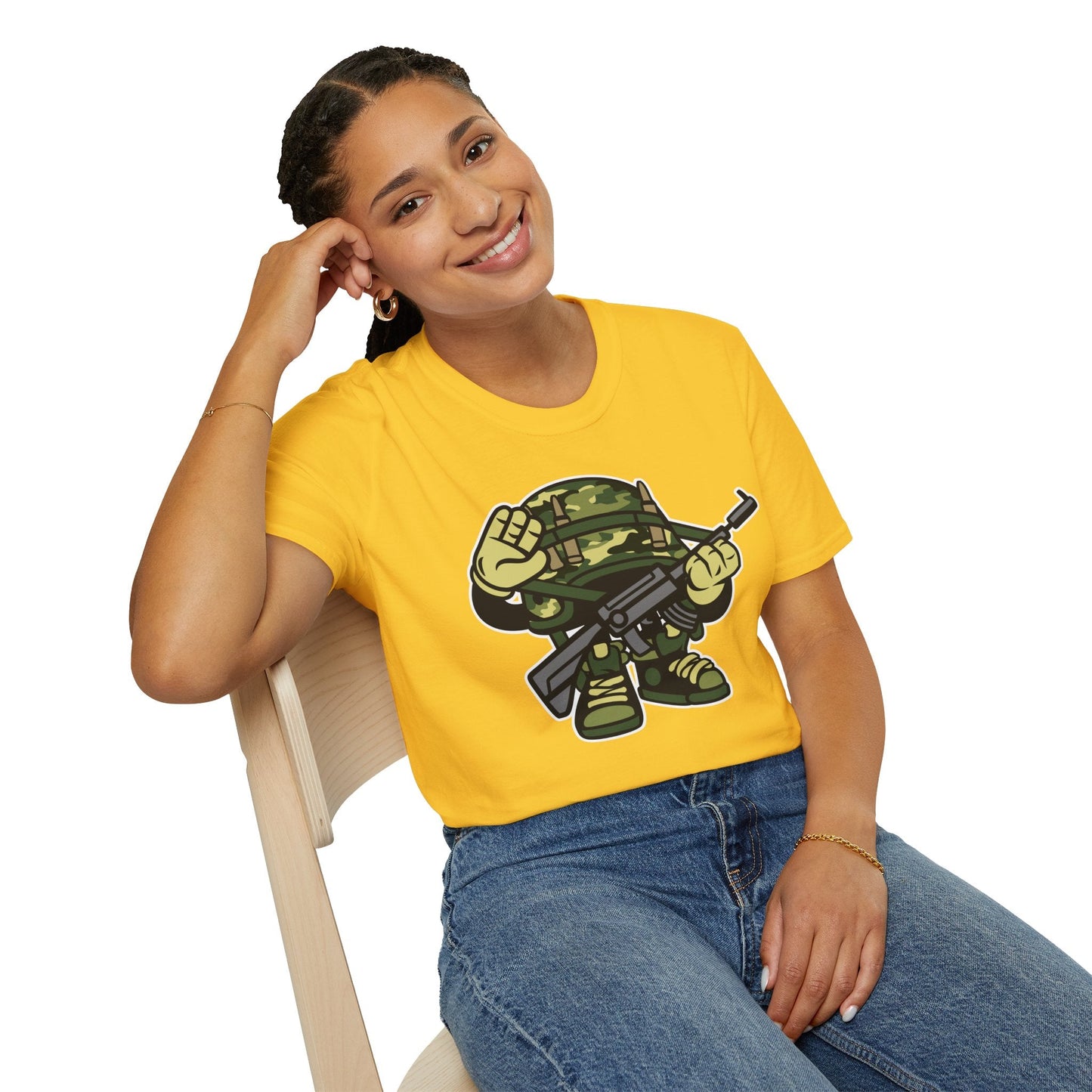 Cartoon T Shirt Animation Tee Funny Art Design Unisex Softstyle 64000 Lightweight Cotton Tee