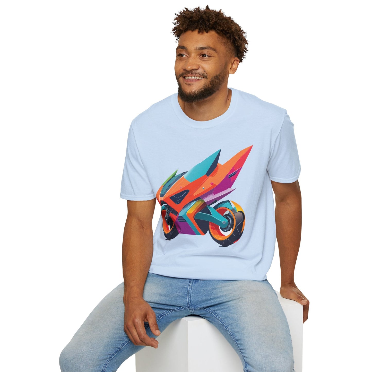 Unisex Bike T Shirt Moto Shirt Motorcycle MTB T Shirt 100 Percent Cotton Softstyle