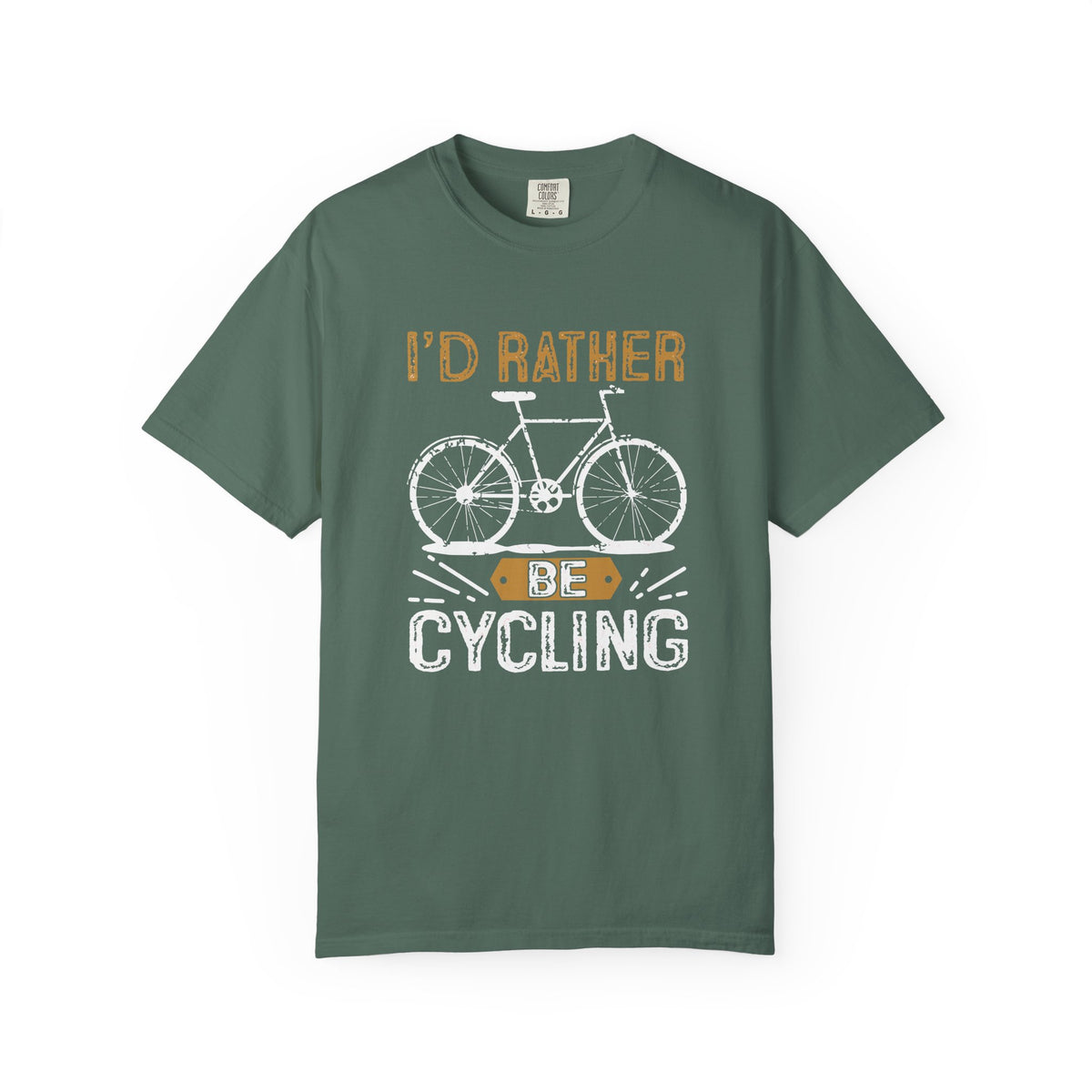 Id Rather Be Cycling Bicycle Graphic Unisex Comfort Colors Garment-Dyed Heavyweight 100 Cotton Art Design T-Shirt w58