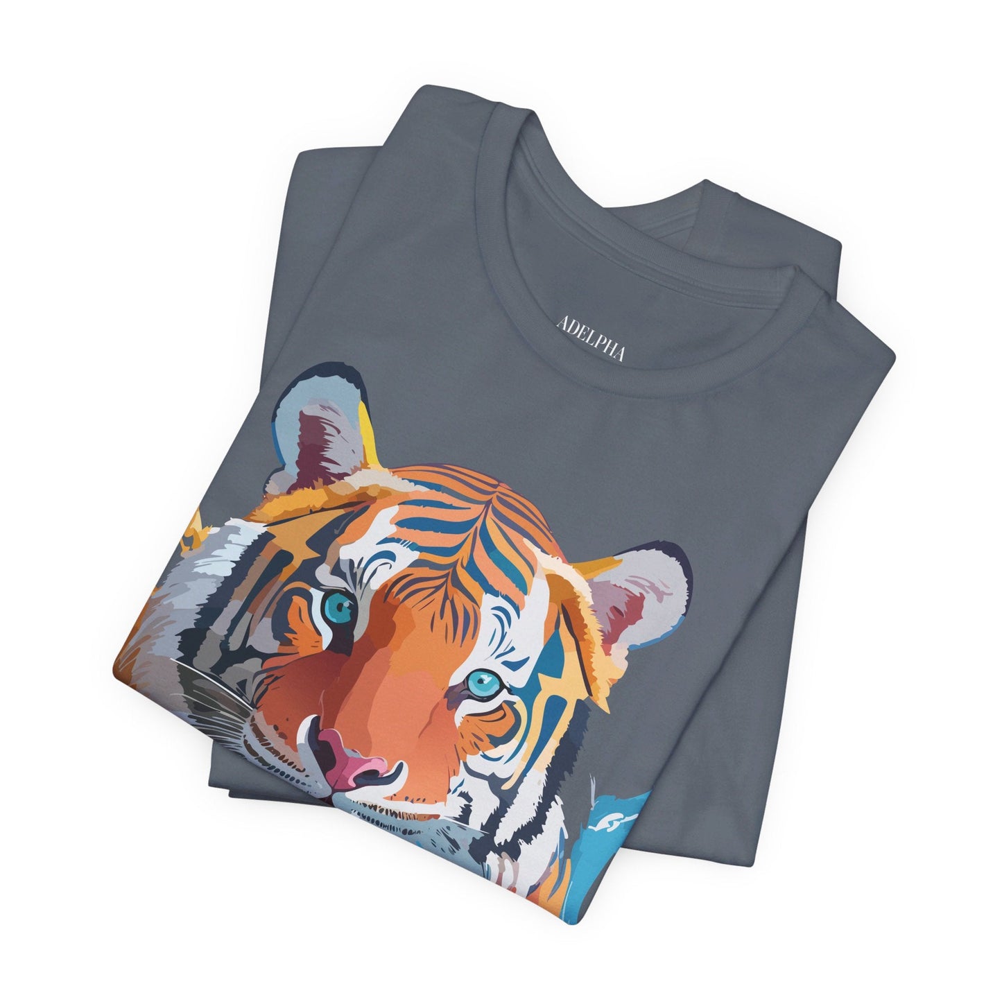 Tiger Graphic Tee Unisex Short Sleeve Shirt Featuring Vintage Inspired Artwork By Adelpha
