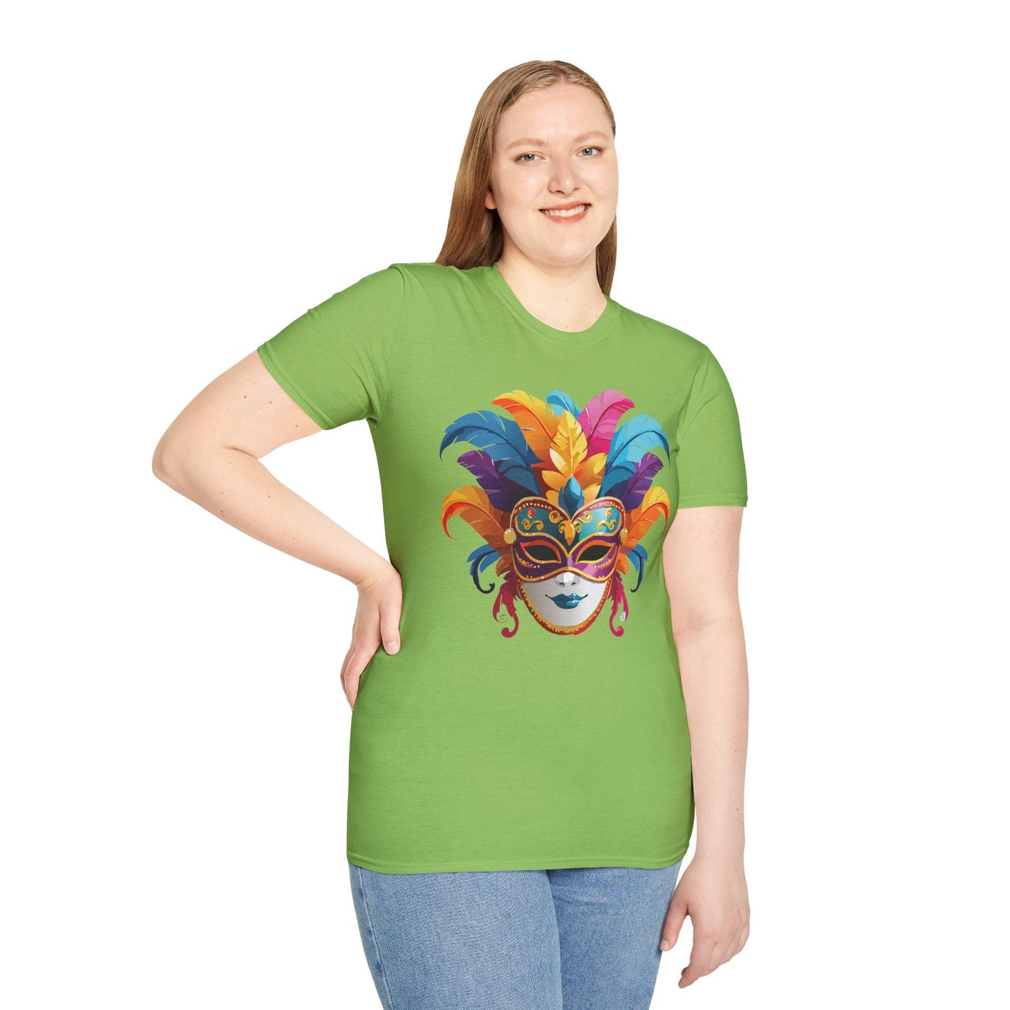 Mask Tee Shirt Unisex Masquerade Design Gildan Softstyle 64000 100 Percent Cotton