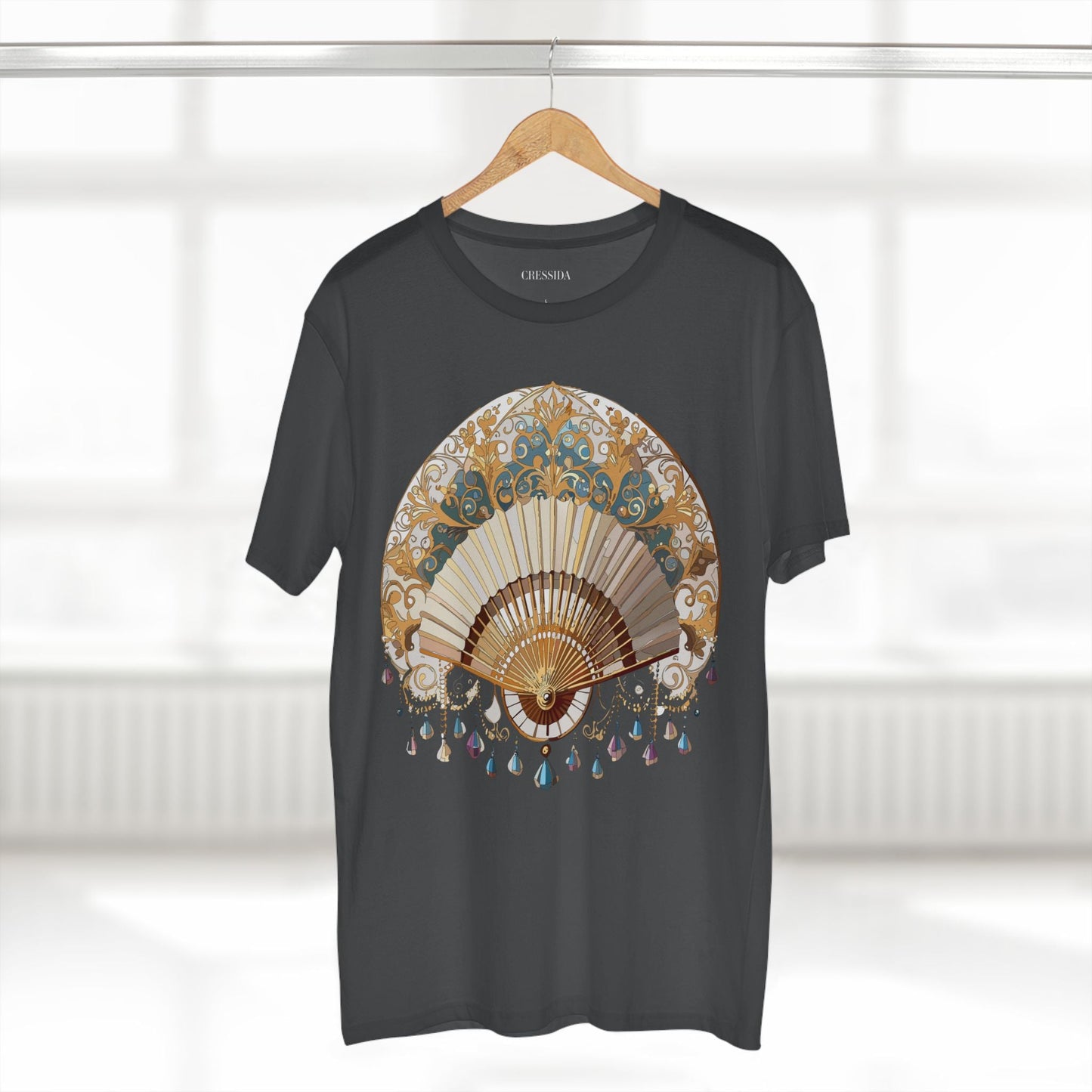 Antique Fan Graphic Design T-Shirt Unisex 100 Cotton Floral Carnival Artwork Tee 23
