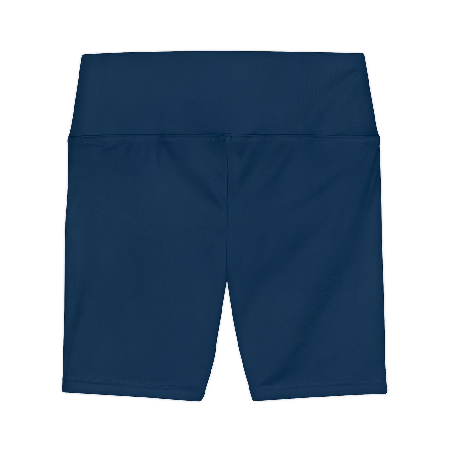 Deep Space Blue Women's Workout Shorts — Solid High-Waist Biker Shorts for Exercise & Everyday Wear