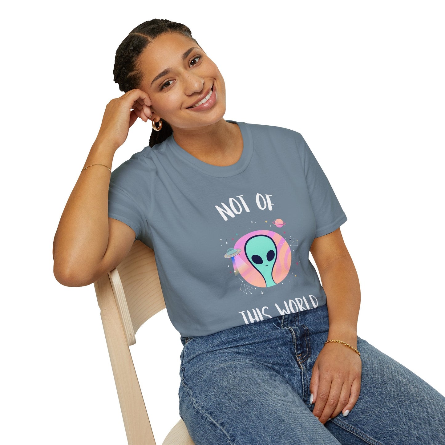 Alien Graphic TShirt  Not Of This World Cute Pastel UFO Tee