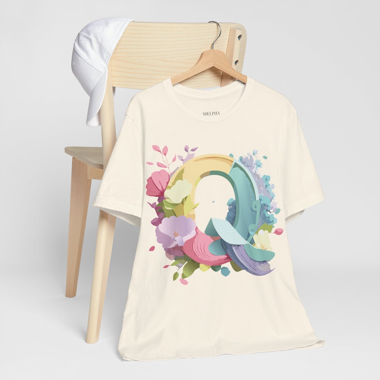 Letter Q Shirt Unisex Graphic Tee Featuring Vintage Inspired Artwork By Adelpha Collection