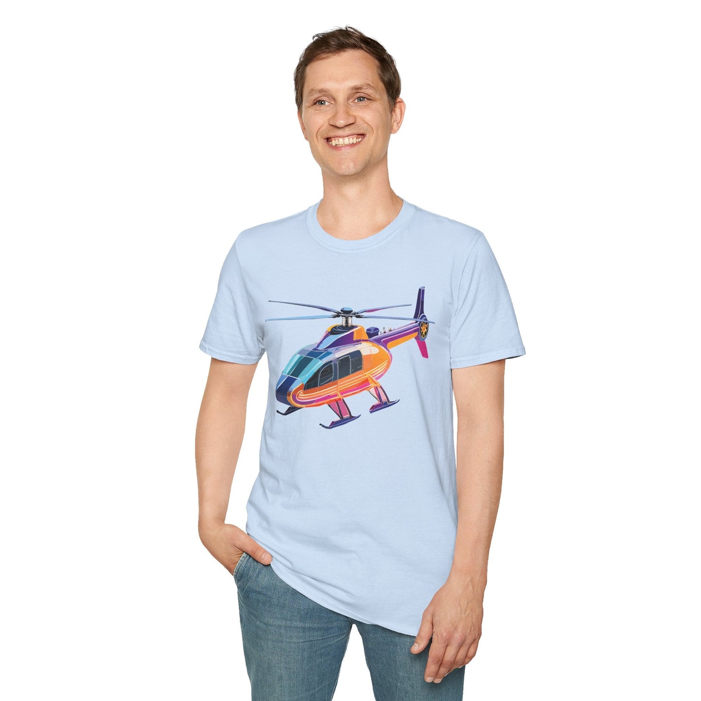Chopper Helicopter Shirt Unisex Tee Gildan Softstyle 64000 Lightweight 100 Percent Cotton