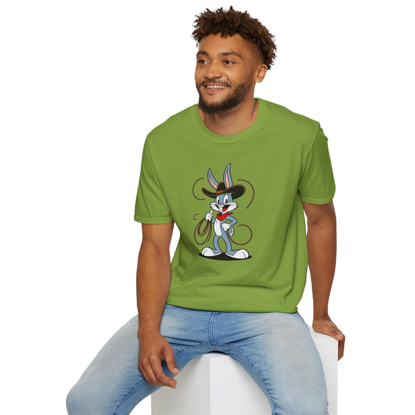 Bugs Bunny T Shirt Unisex Gildan Softstyle 64000 Cartoon Animation Tee With Art Design Artwork