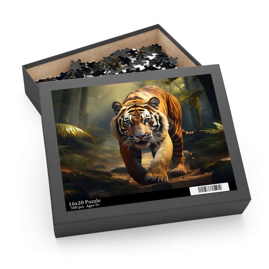 Tiger Puzzle 500-Chipboard Pieces in Box | Kids Puzzles Size: 16" x 20",  Ages 9+ and Family pn59