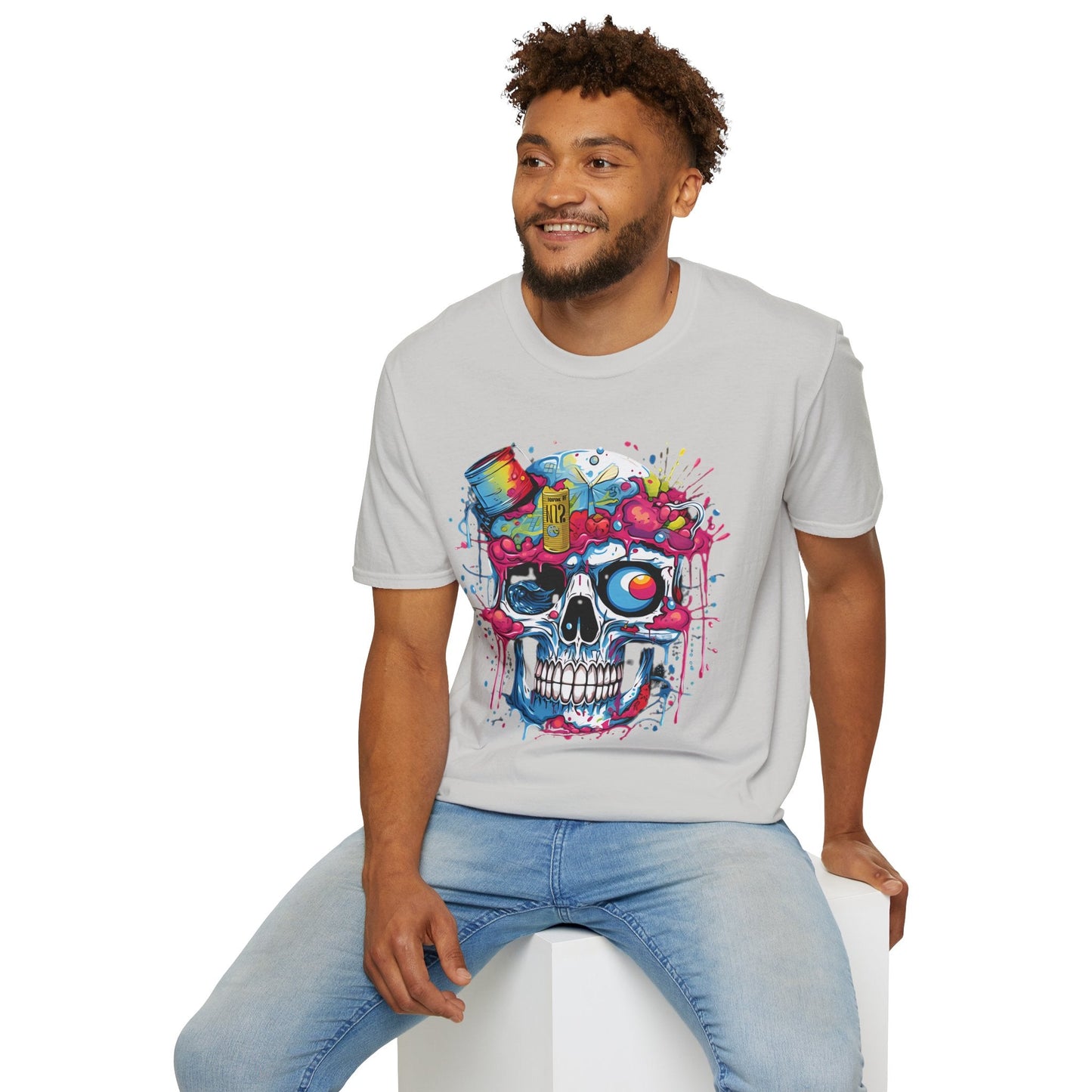 Skull Graphic Tee Shirt Unisex Skeleton Shirt Softstyle Cotton Comfort Everyday Wear Durable