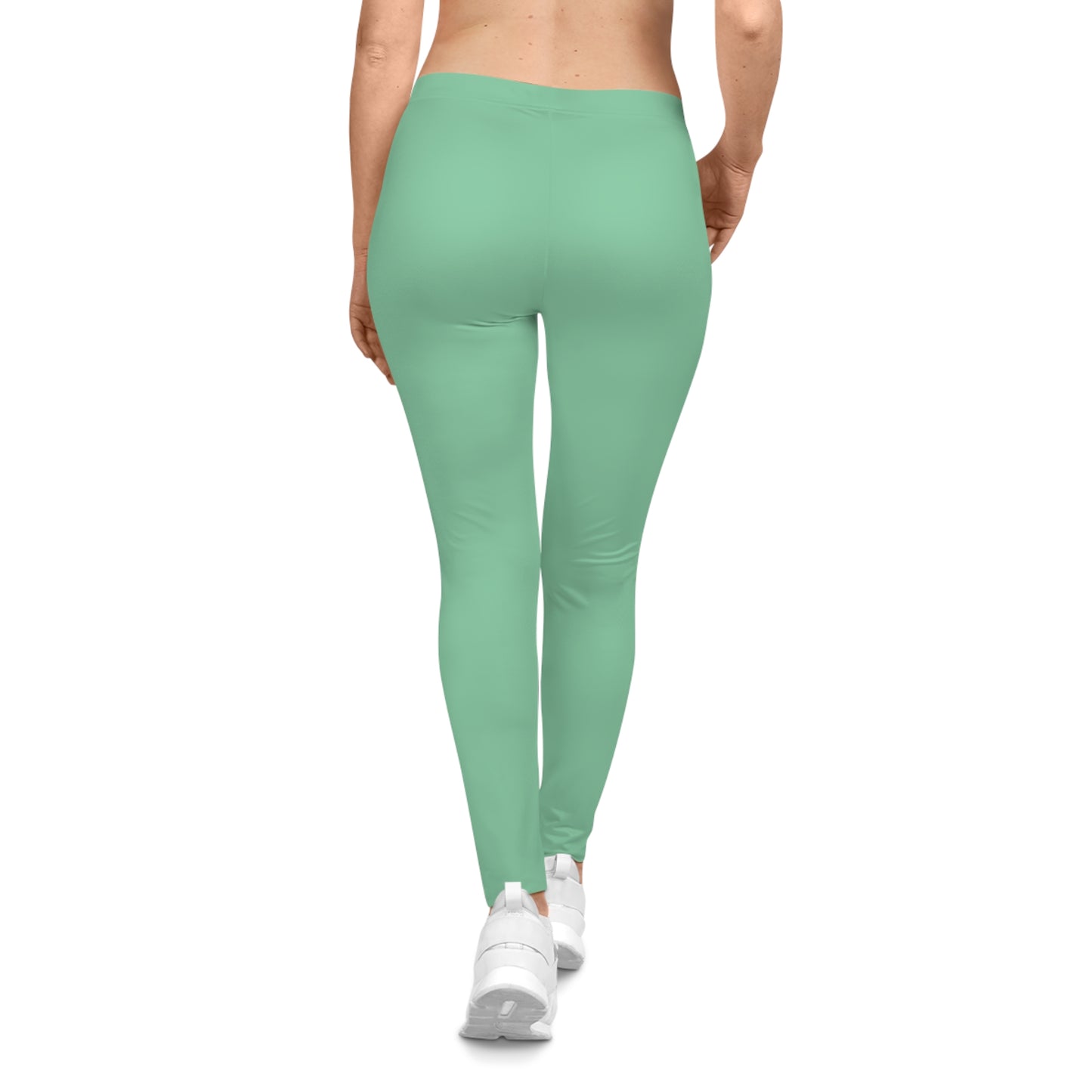 Muted Seaweed Green Color Women's Poly-Span Casual Leggings XS-2XL