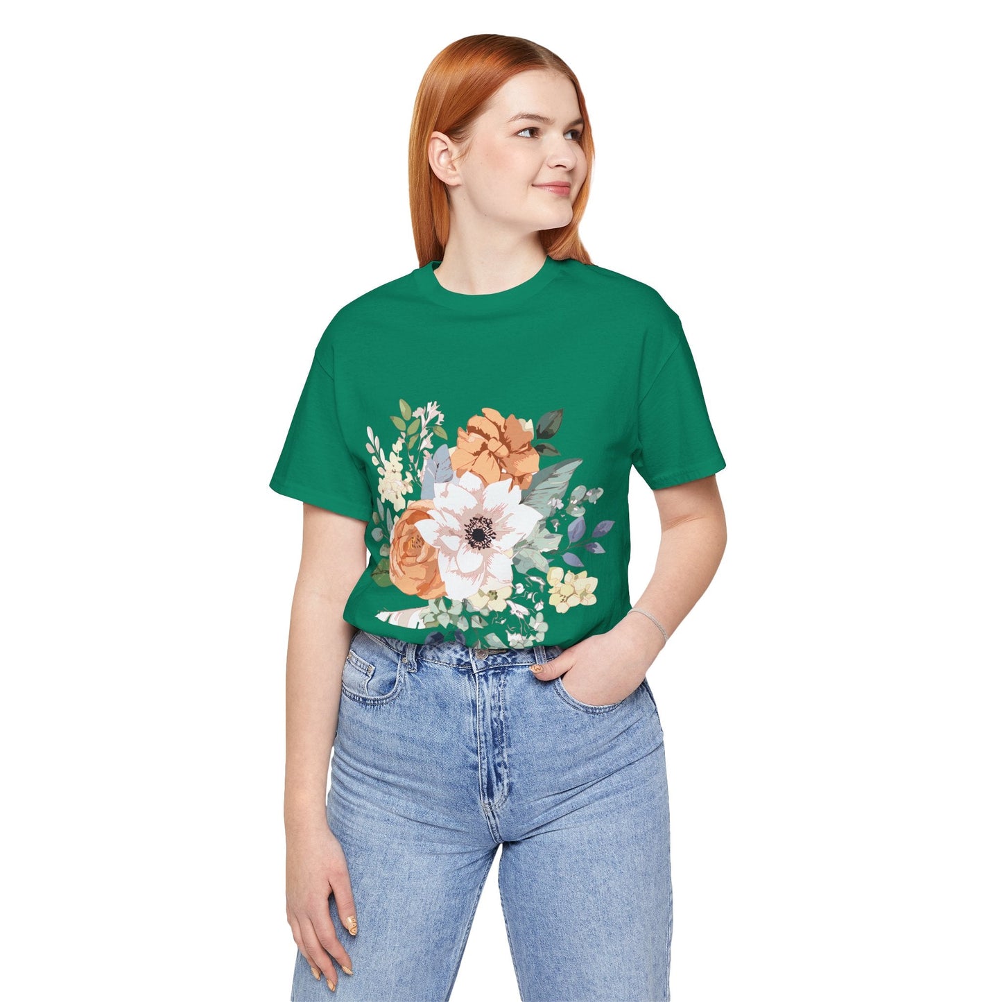 Unisex Floral Shirt Jersey Short Sleeve Tee Lightweight Breathable Flowers Collection Retro2Nova
