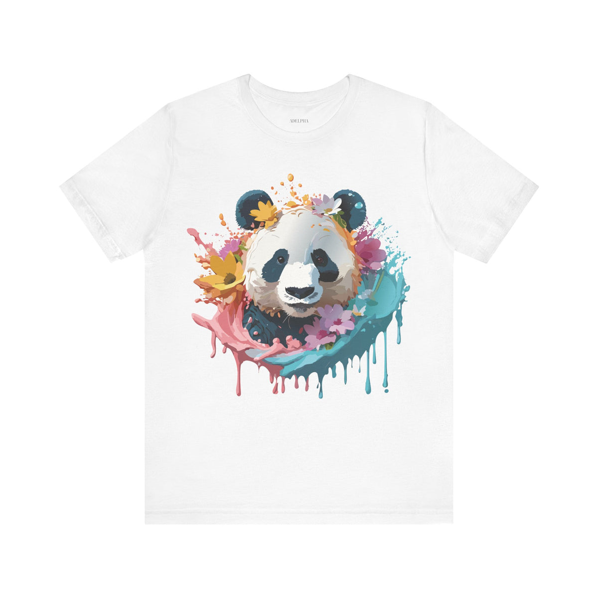 Panda Graphic Unisex Cotton Bella+Canvas Tee with Art Animal Design e139