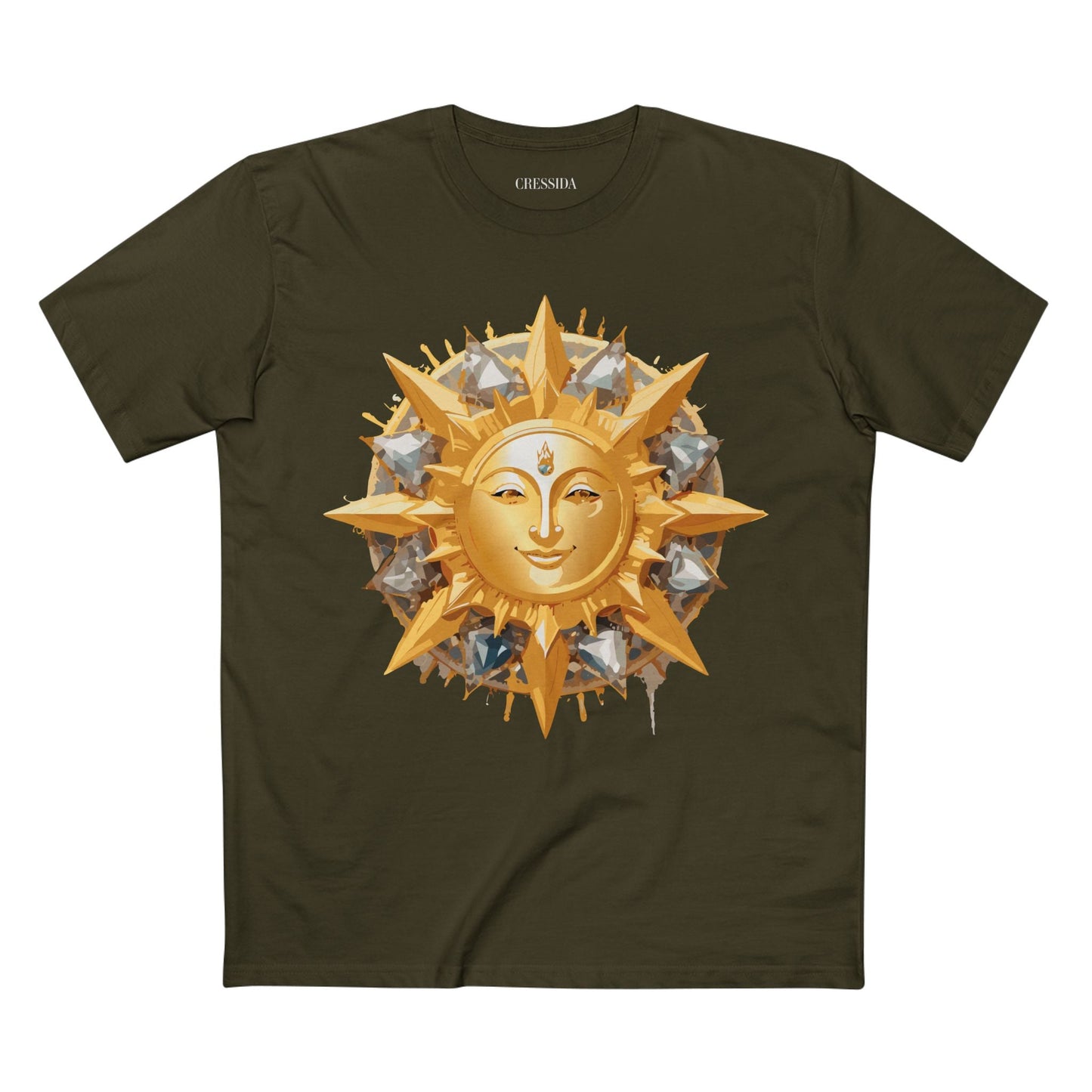 Gold Sun Graphic Unisex 100 Cotton T-Shirt with Golden Art Design 14