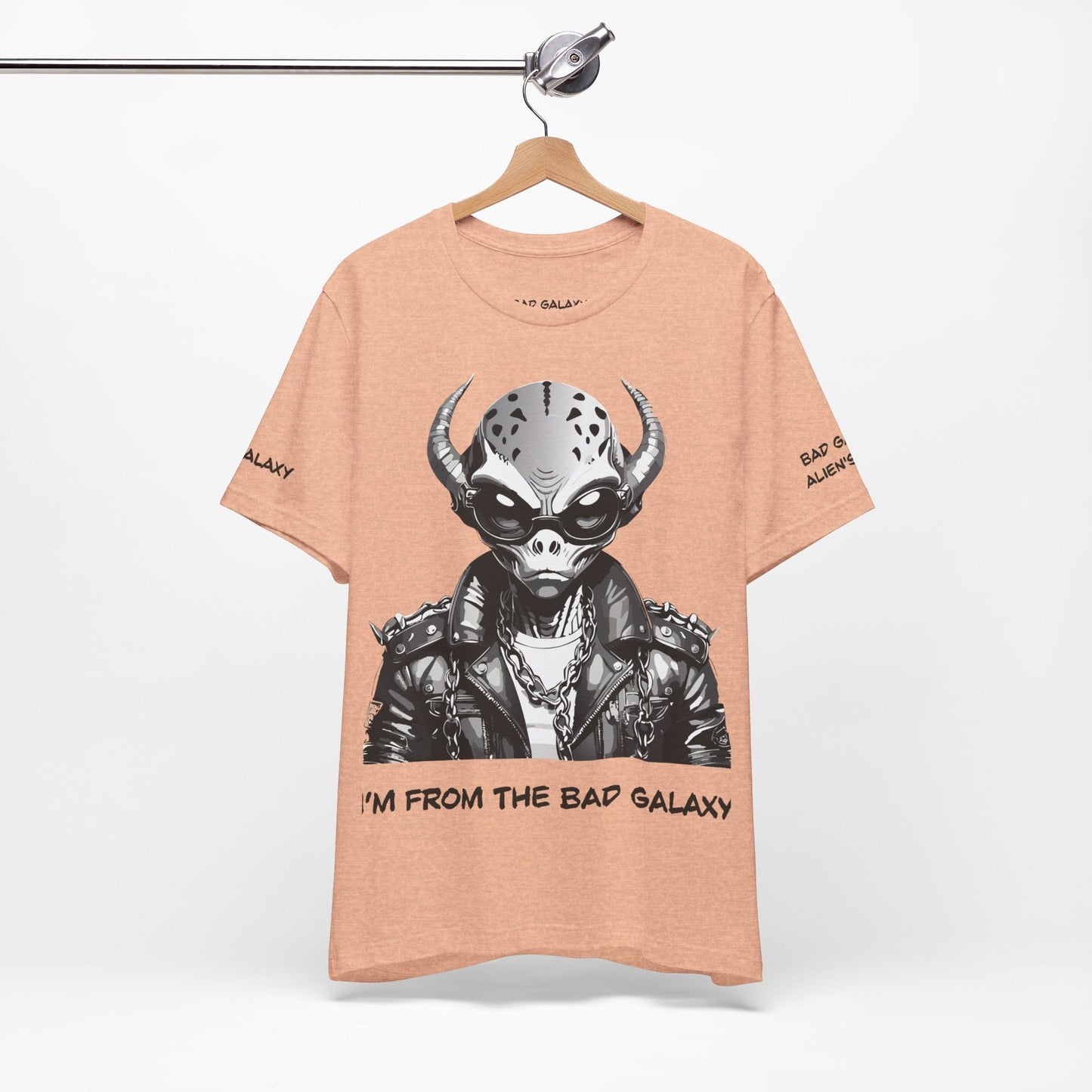 Alien Graphic Tee Shirt From Bad Galaxy Made To Order In USA 100 Percent Cotton Eco Friendly Inks
