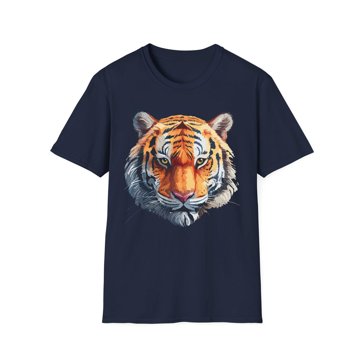 Tiger Face T-Shirt | Bold Watercolor Tiger Portrait