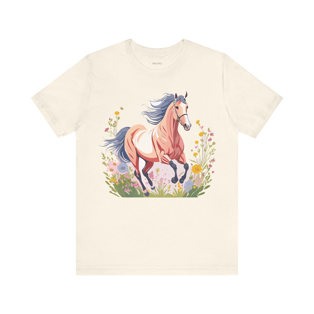Horse Graphic Unisex Cotton Bella+Canvas Tee with Art Animal Design e28