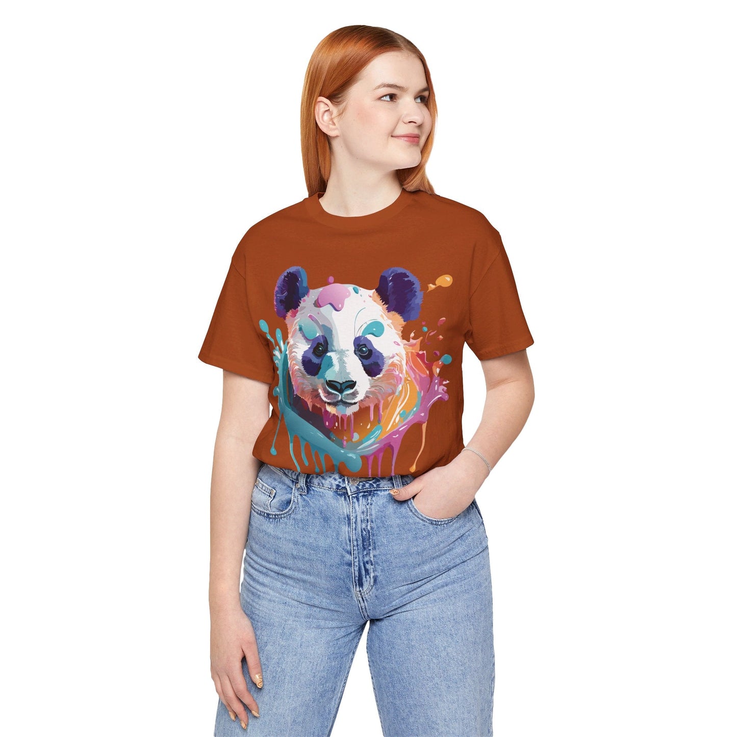 Panda Graphic Unisex 100 Cotton Vintage Art with Animal T-Shirt 12