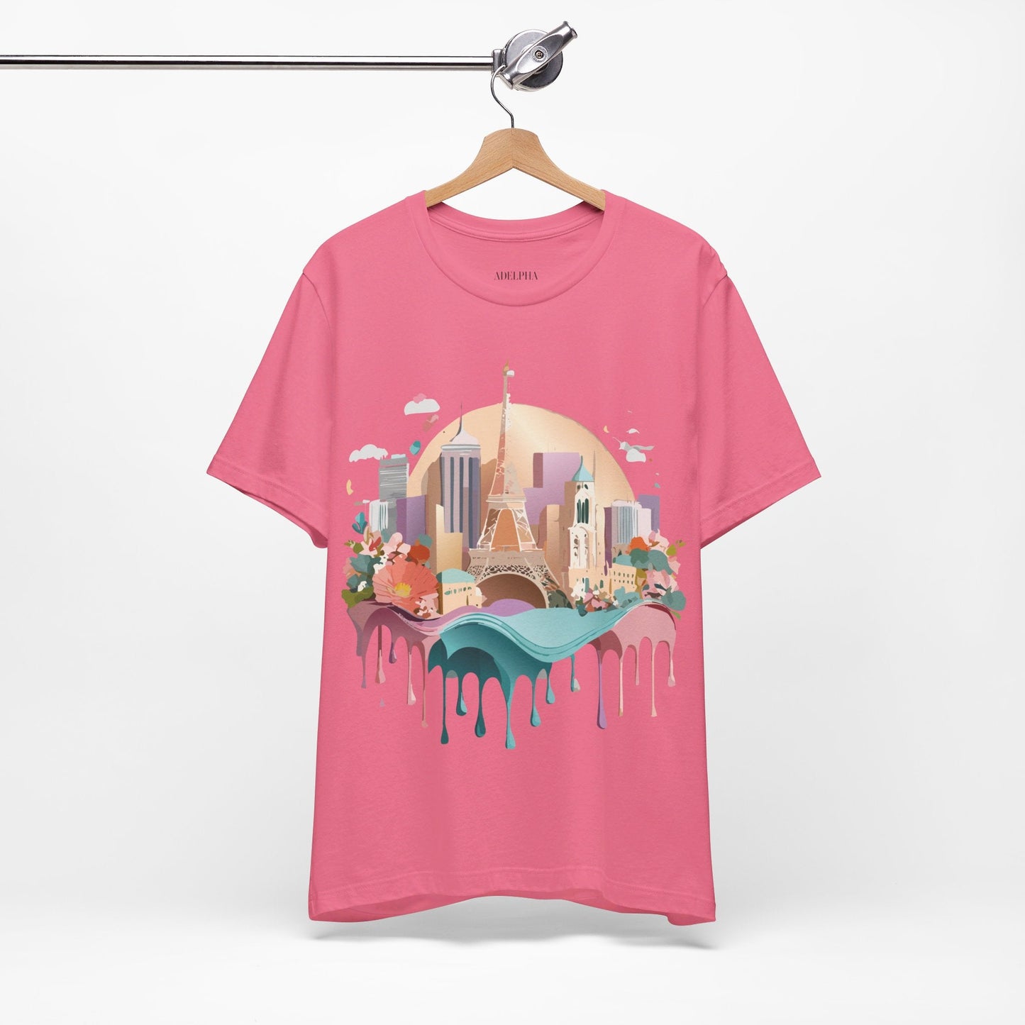 Tourist Shirt With Paris Graphic Tee Unisex Jersey Short Sleeve Art Design Adelpha Vintage Inspired