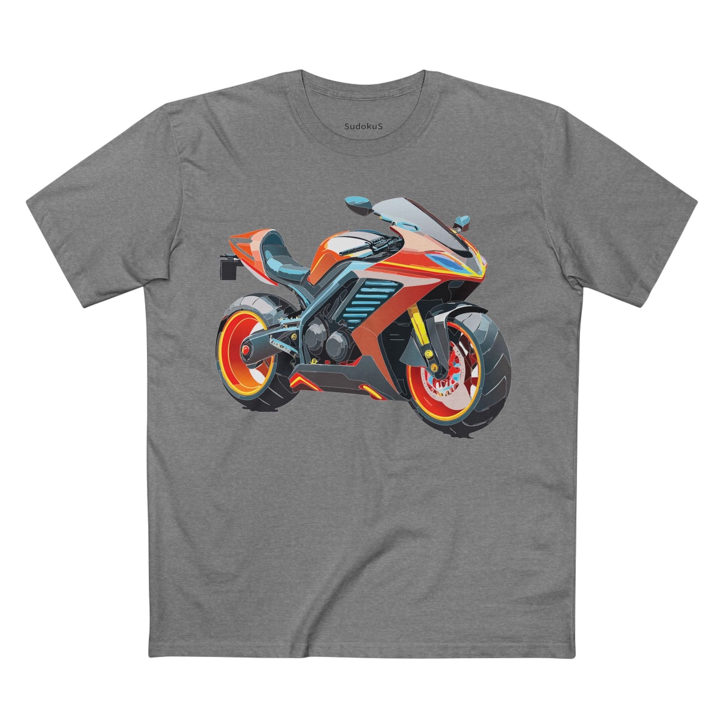Moto Bike Graphic Unisex 100 Cotton Staple Tee 32