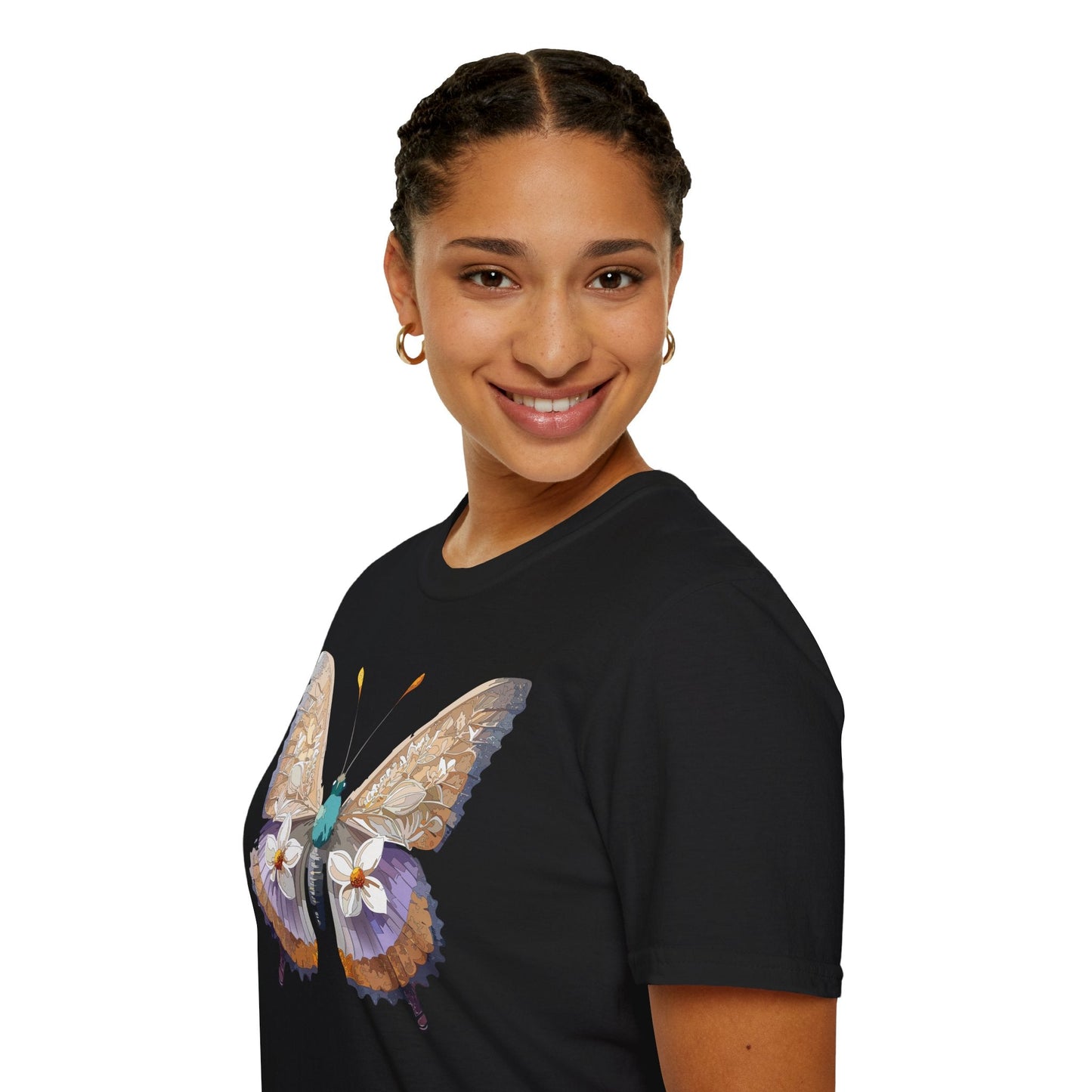 Butterfly Shirt Unisex T Shirt With Monarch Design Softstyle Gildan 64000 100 Percent Cotton Tee