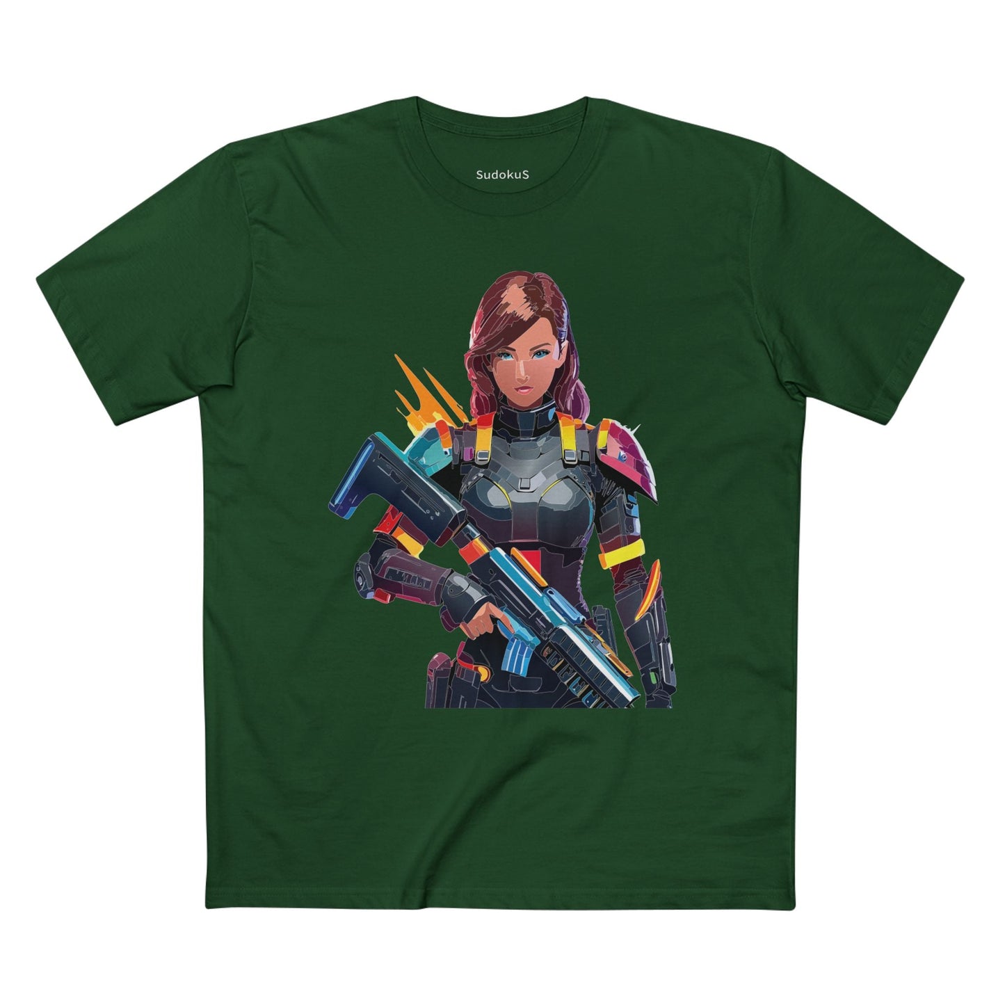 Army-woman Graphic Unisex 100 Cotton Staple Tee 16
