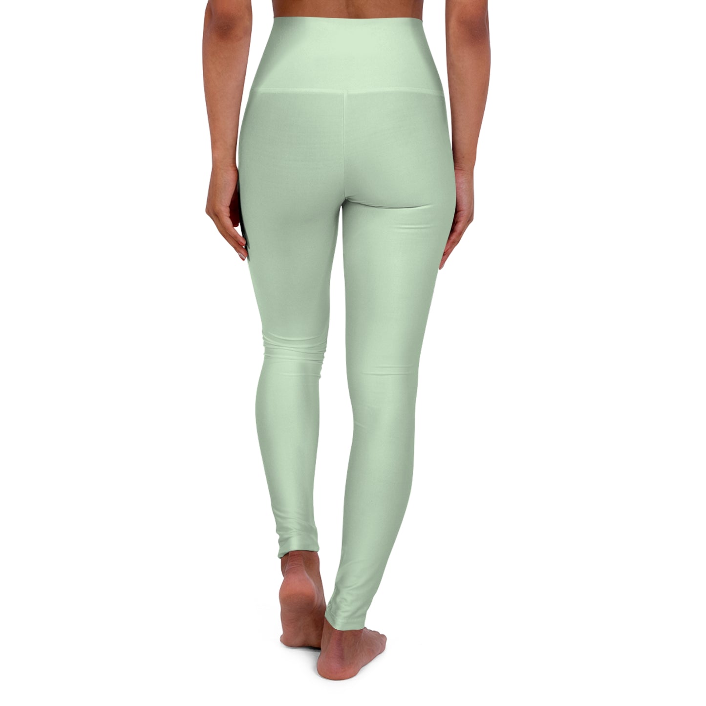 Light Green Mist Color High-Waist Yoga Leggings Women's Seamless Poly-Span Stretchy Pants XS-2XL