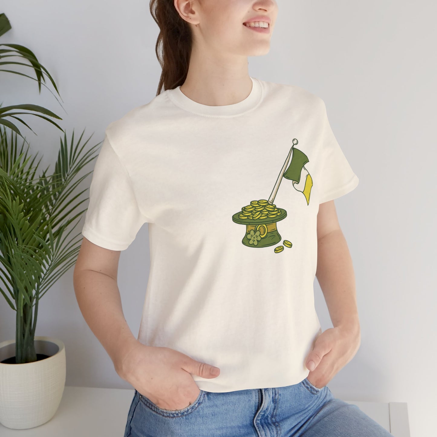 Unisex Cotton Tee Shirt with Lucky Prints