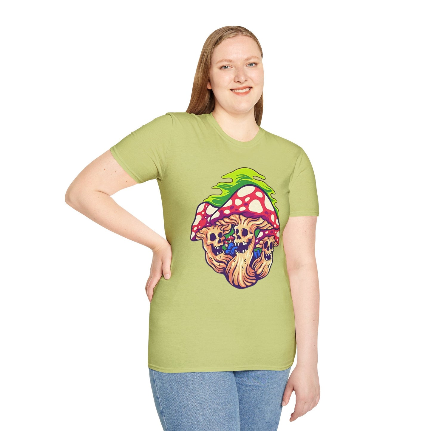 Mashroom Tee Shirt Unisex Softstyle Gildan 64000 Cotton With Funny Mashroom Design