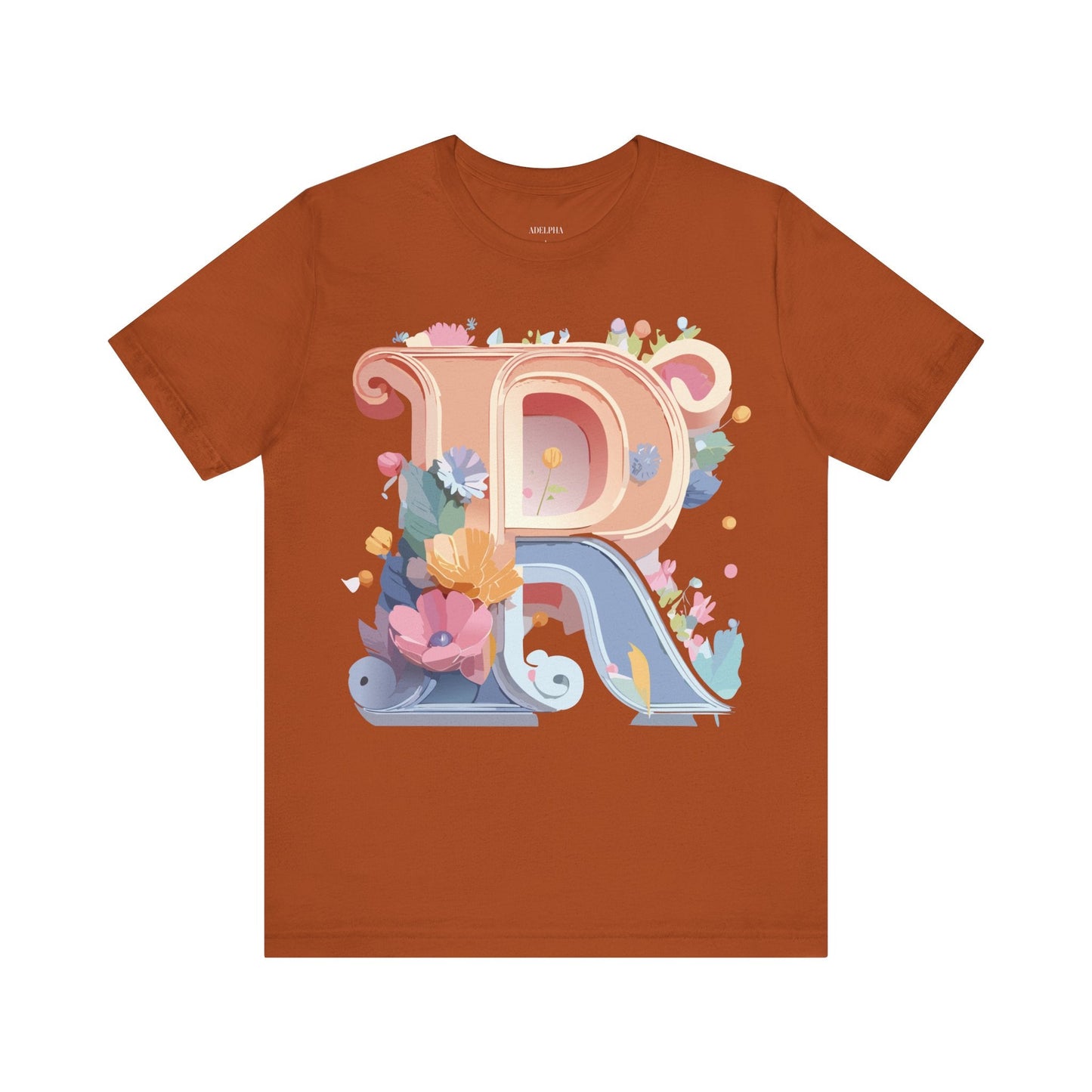 Letter R Shirt Unisex Graphic Tee Premium Cotton Vintage Inspired Art By Adelpha Short Sleeve
