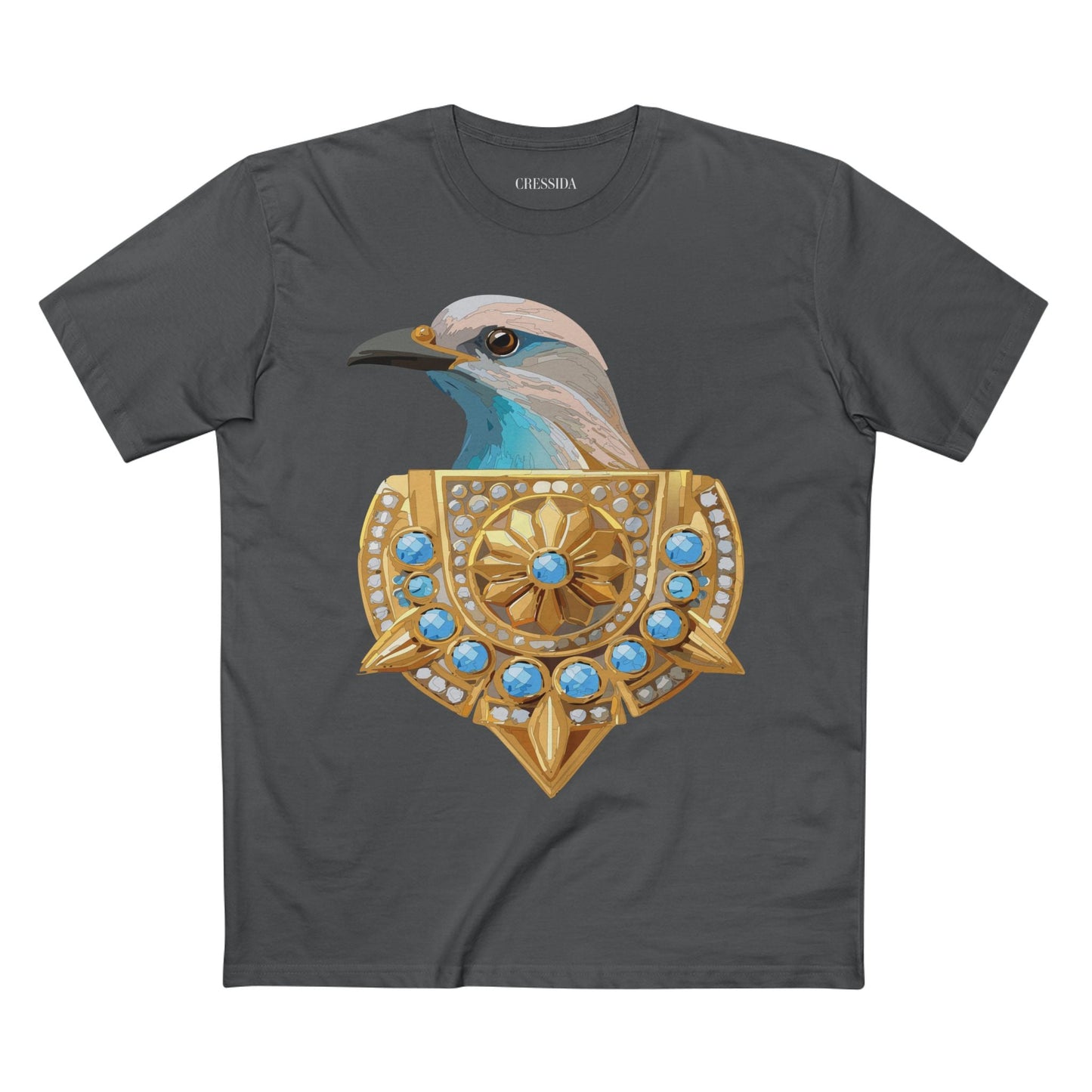 Bird Graphic Unisex 100 Cotton Tee With Unique Animal Golden Medallion Art Design 16