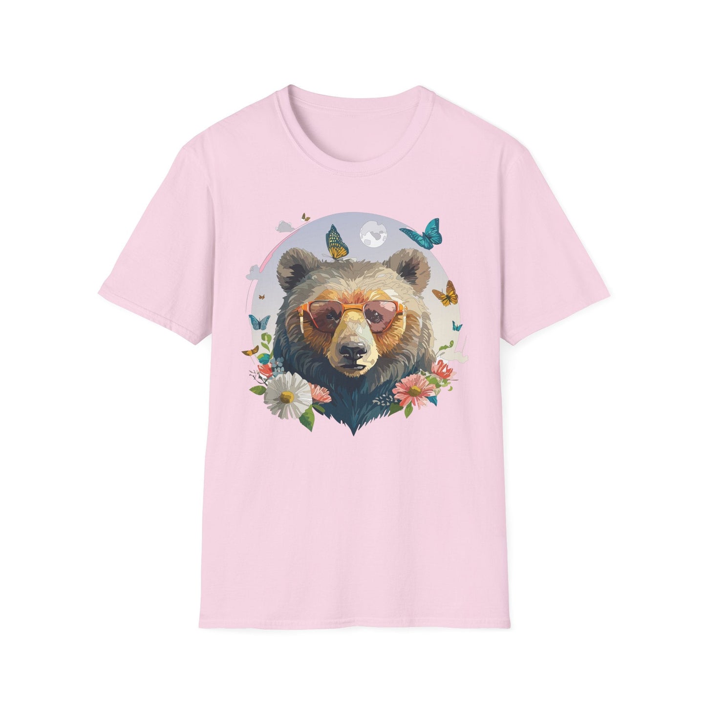 Bear T Shirt Unisex Softstyle Tee 100 Percent Ring Spun Cotton Gildan 64000 Comfortable Wear