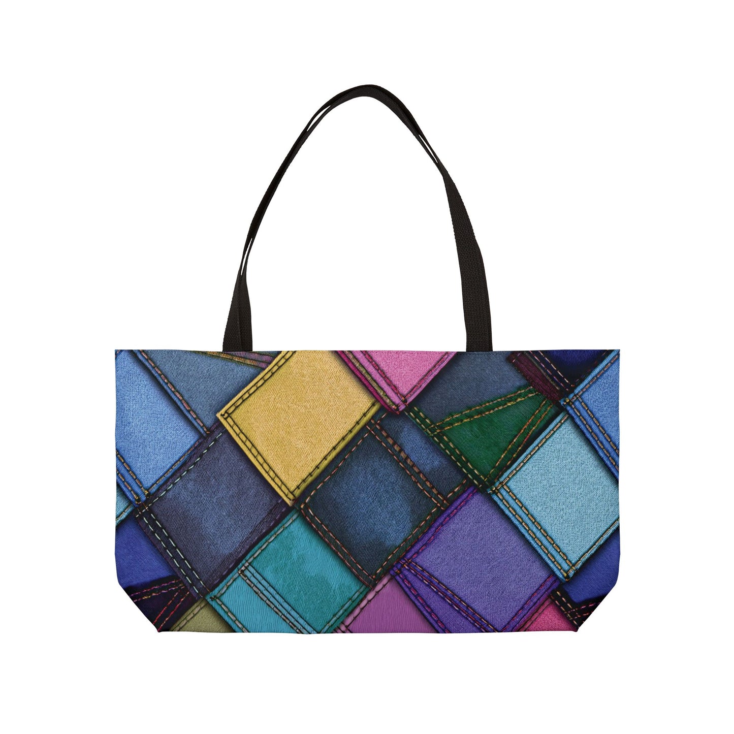 Denim Print Yoga Bag High-Quality 100% Spun Polyester 24x13 Canvas Gym Bag 29-2