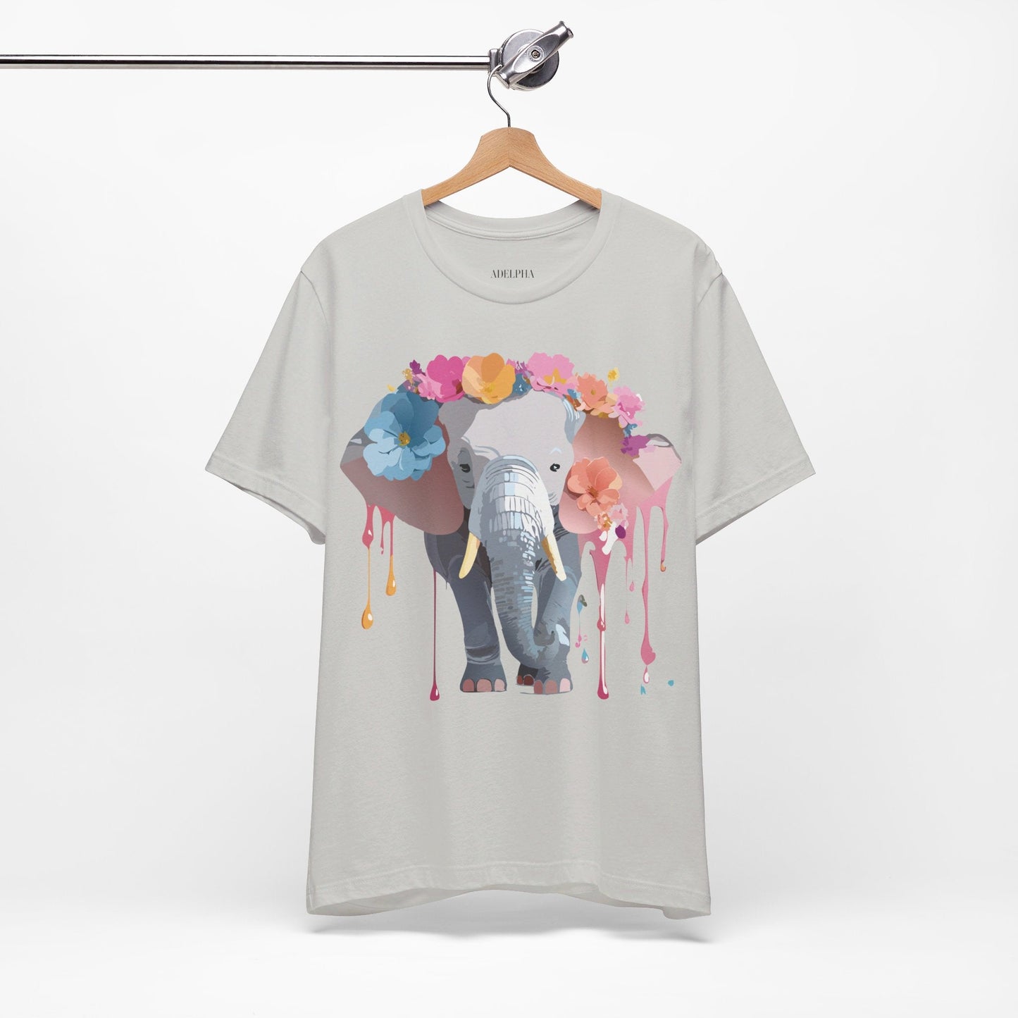 Adelpha Elephant Graphic Tee Unisex Short Sleeve Jersey Shirt With Vintage Artwork