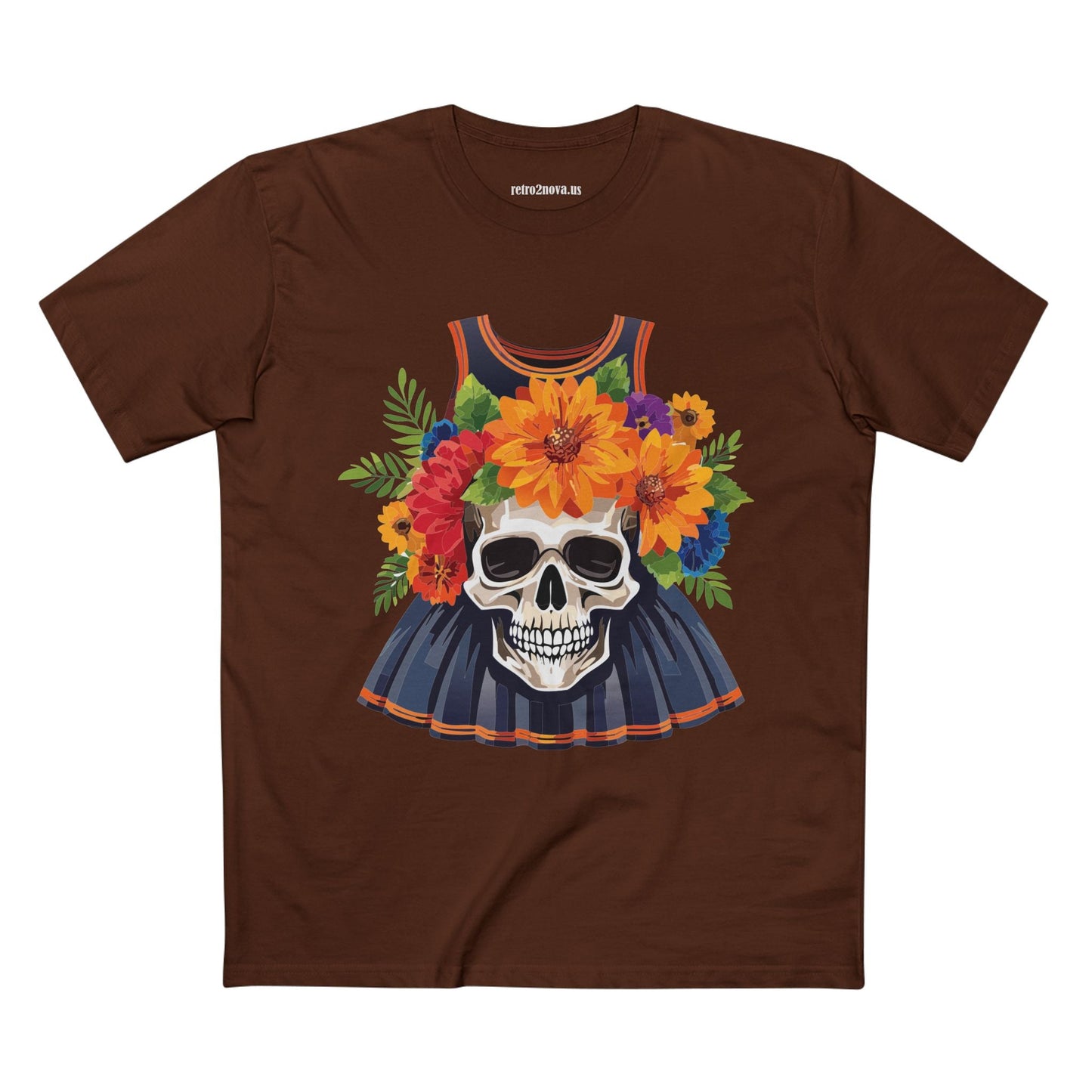 Skull Skeleton Shirt Unisex Premium Cotton Art Tee Original Design By Retro2Nova SS14