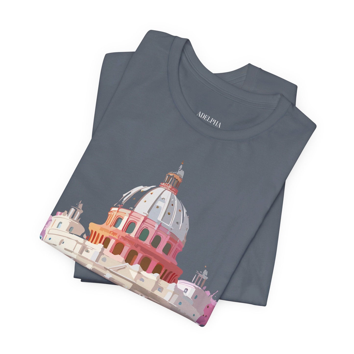 Unisex Graphic Tee With Rome Artwork By Adelpha Vintage Inspired Short Sleeve Shirt
