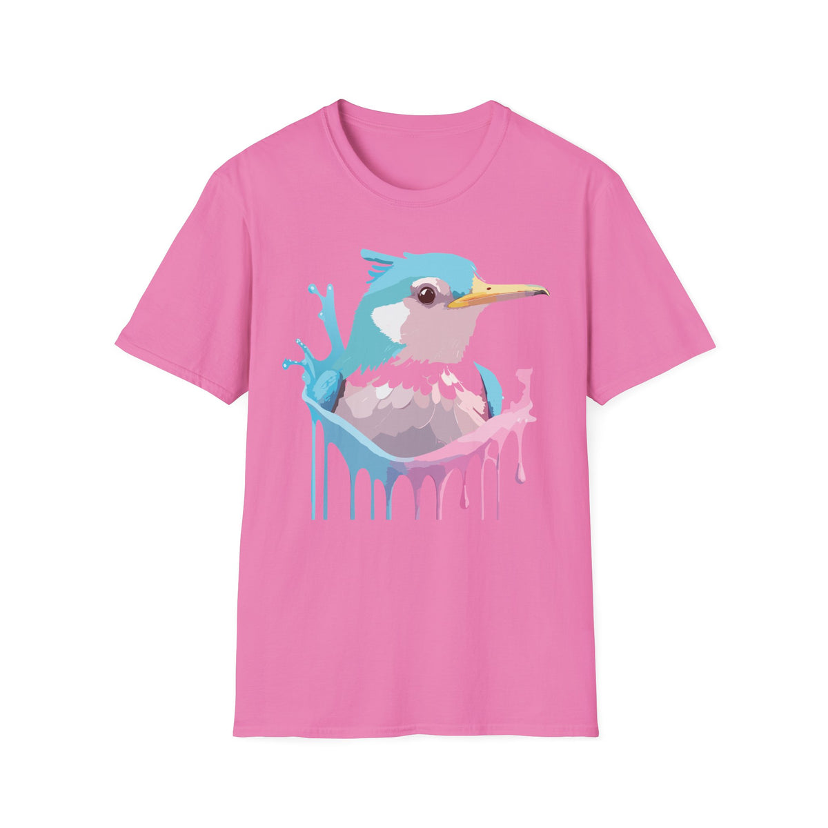 Pastel Hummingbird T-Shirt | Drip Paint Bird Art