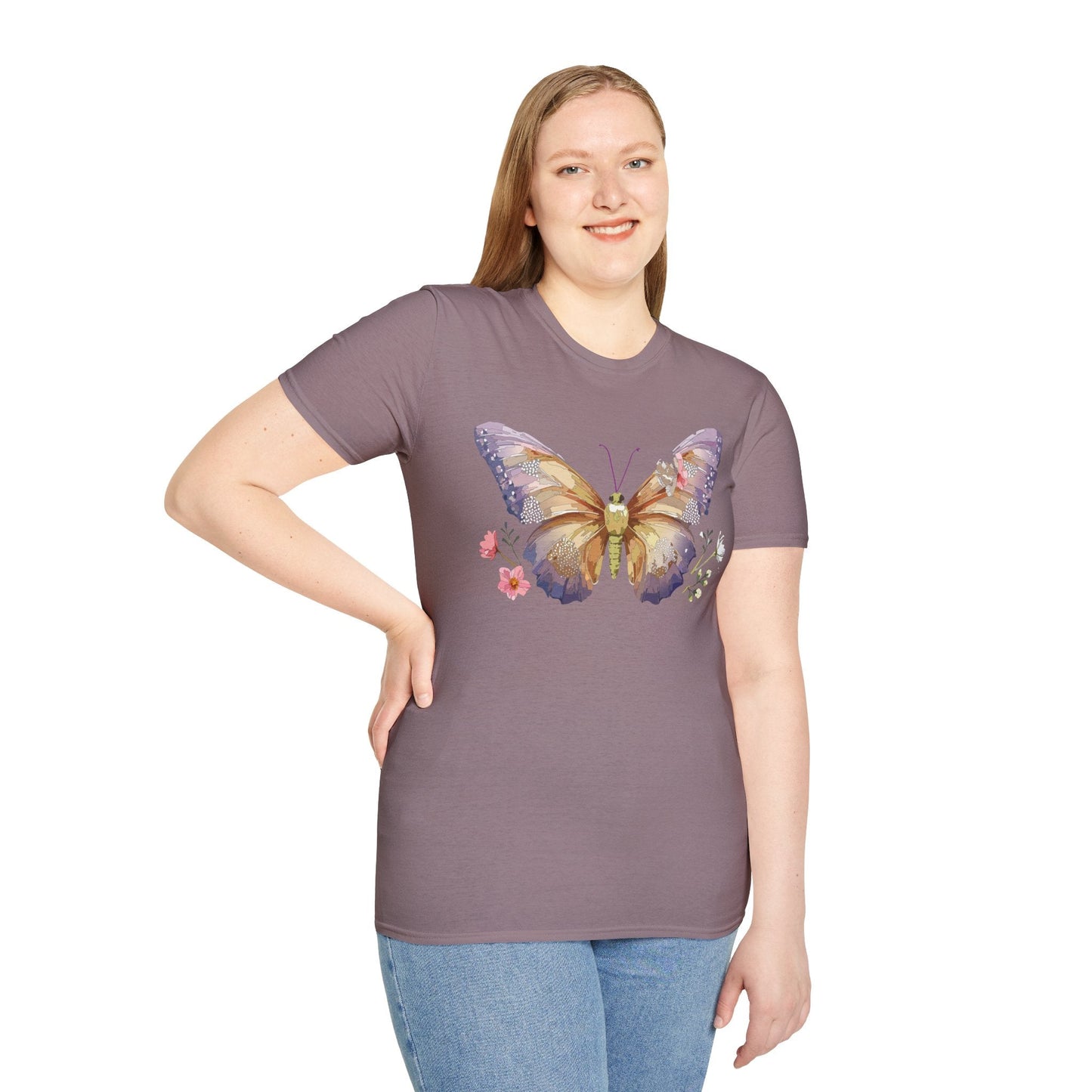 Monarch Butterfly Shirt Unisex Short Sleeve Tee Gildan Softstyle 64000 100 Percent Ring Spun Cotton