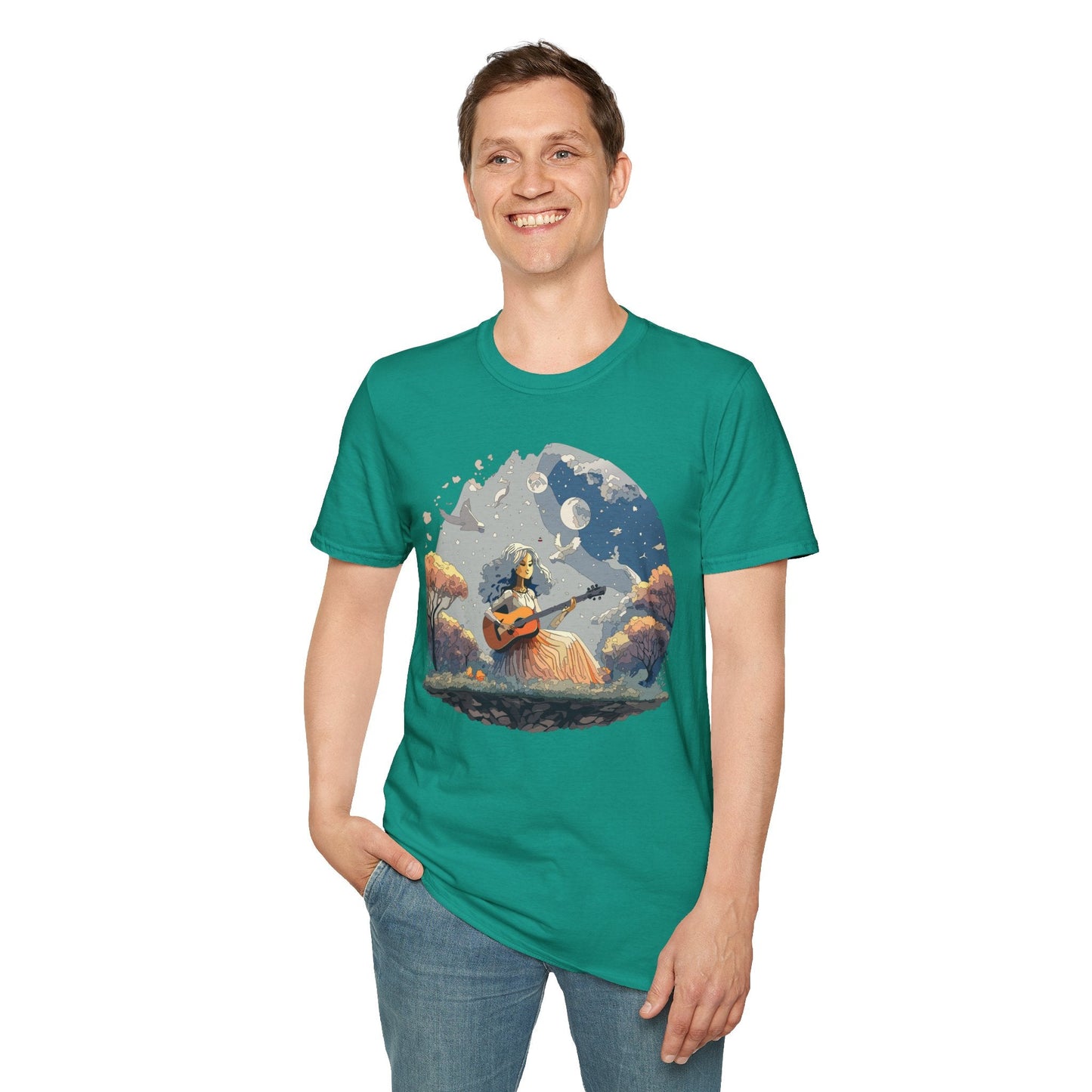 Womens Graphic T Shirt Art Design Tee Unisex Softstyle Cotton Shirt Everyday Comfort Durable Wear