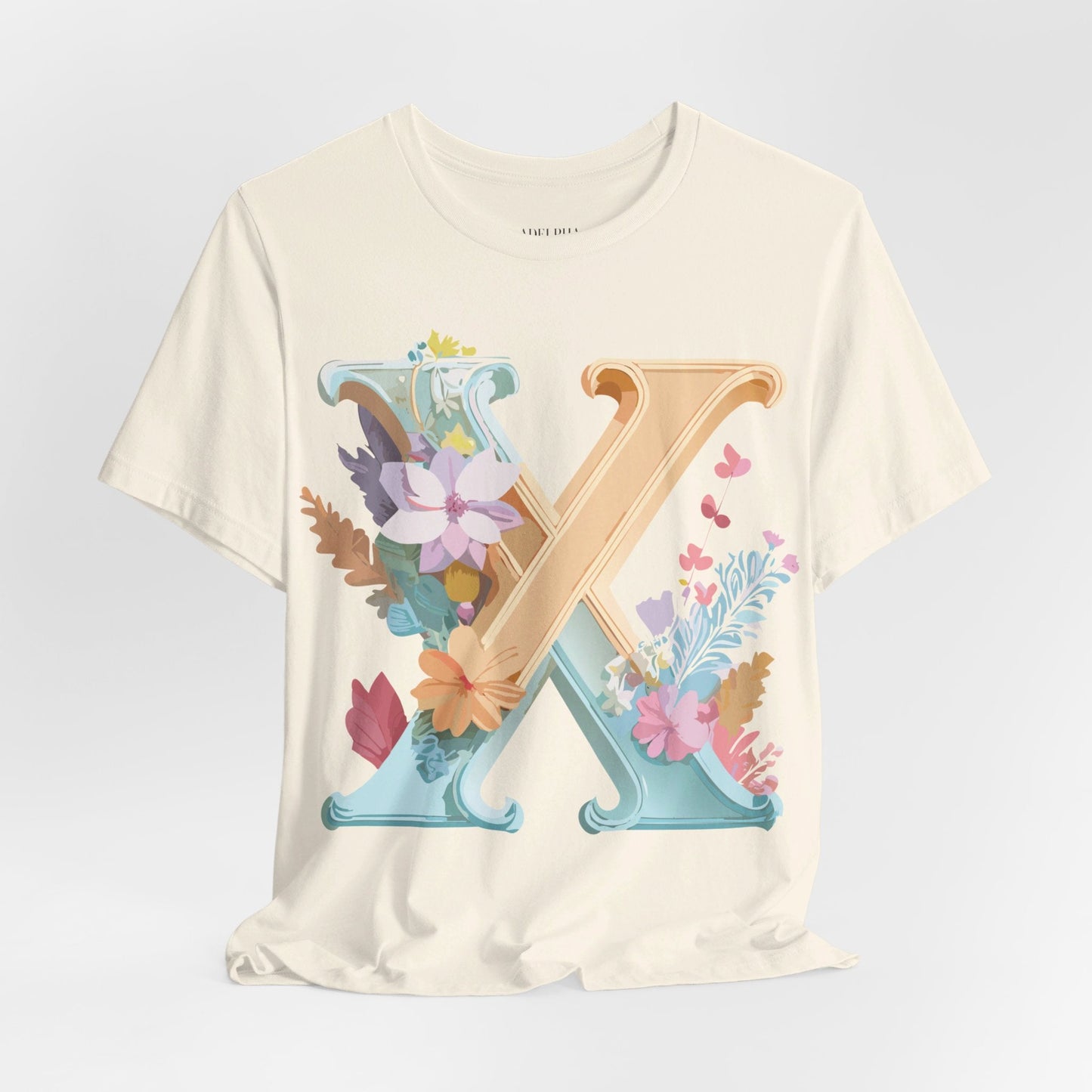 Letter X Shirt Unisex Graphic Tee Adelpha Vintage Inspired Artwork Short Sleeve Edition