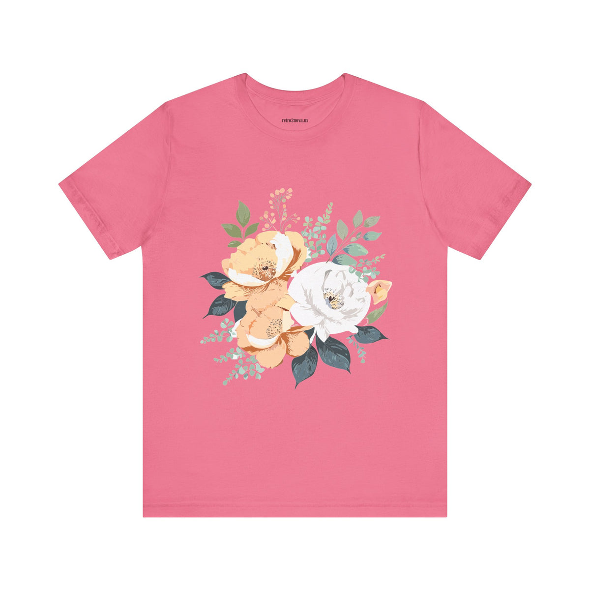 Floral Graphic Unisex Cotton Bella+Canvas Tee with Flowers Design ab14