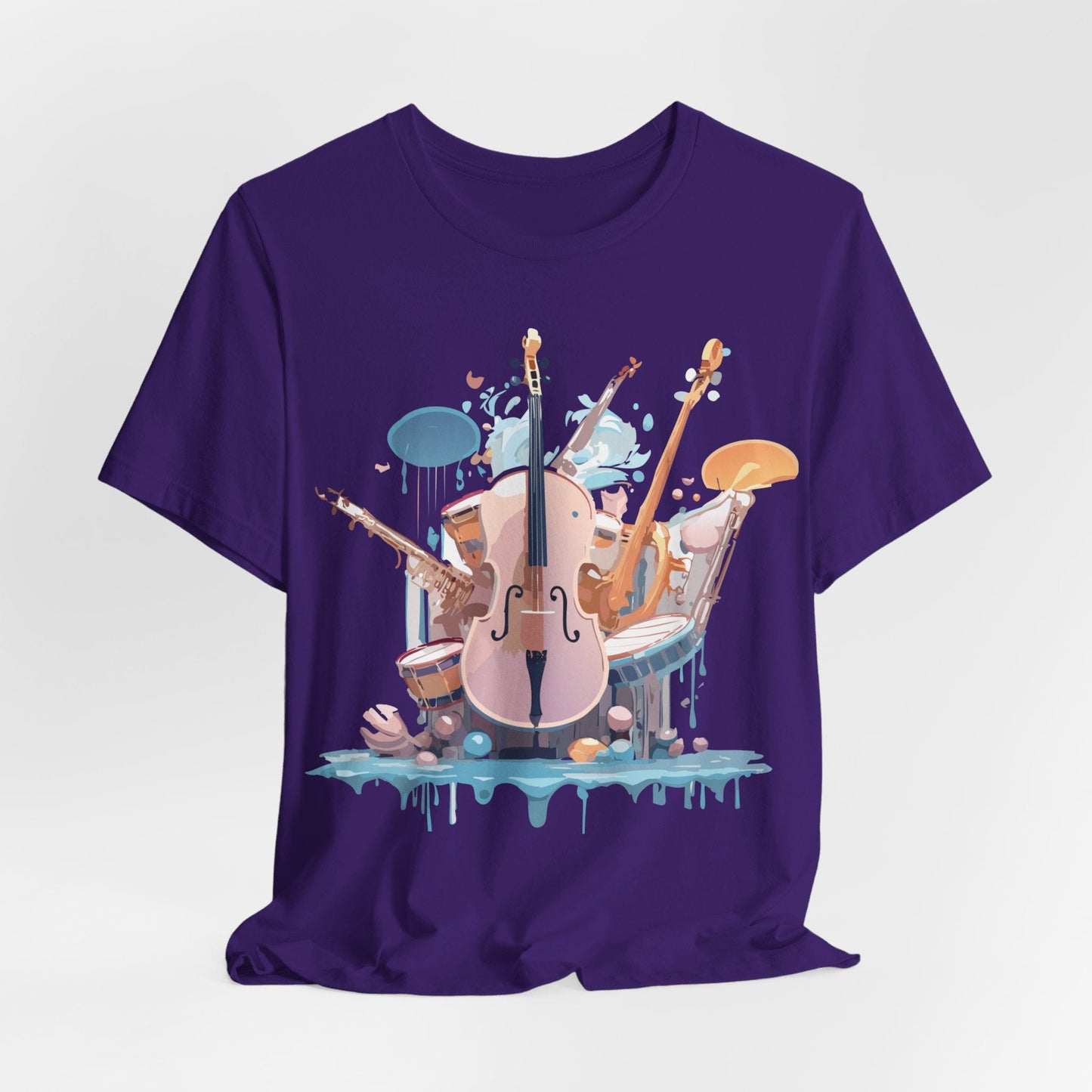 Music Graphic Unisex 100 Cotton Vintage Art with Musical Elements Tee 81