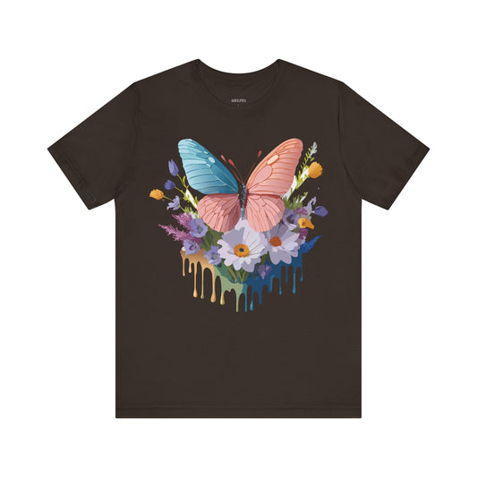 Butterfly Graphic Unisex Cotton Bella+Canvas Tee with Art Design n56