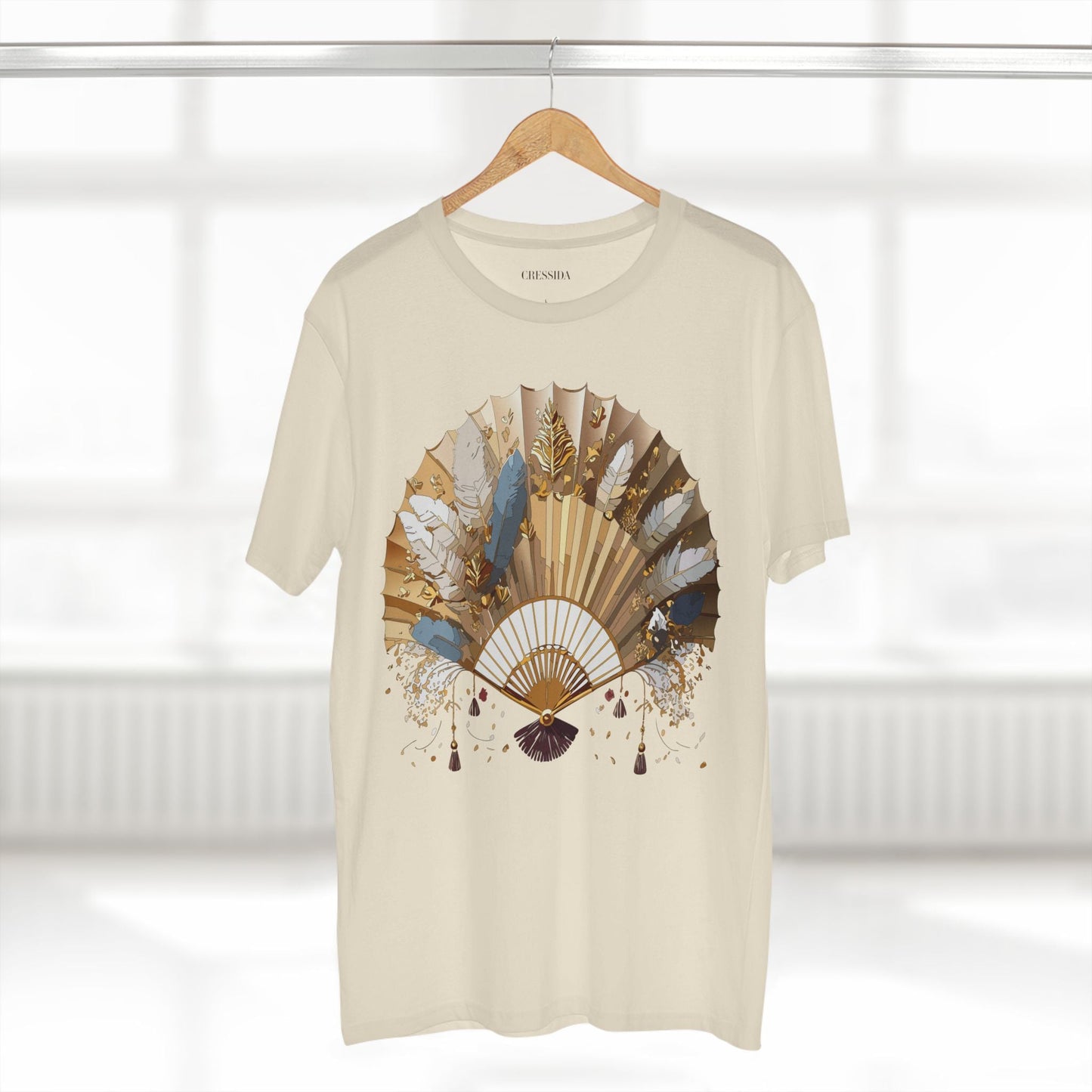 Antique Fan Graphic Design T-Shirt Unisex 100 Cotton Floral Carnival Artwork Tee 8