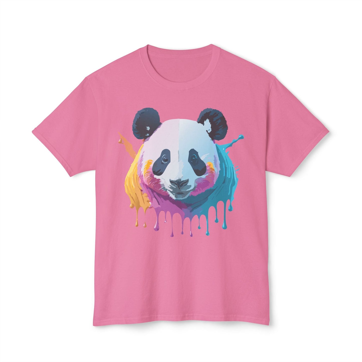 Unisex Panda Art Tee With Floral Print Premium Vintage Style HD Cotton Shirt Comfortable